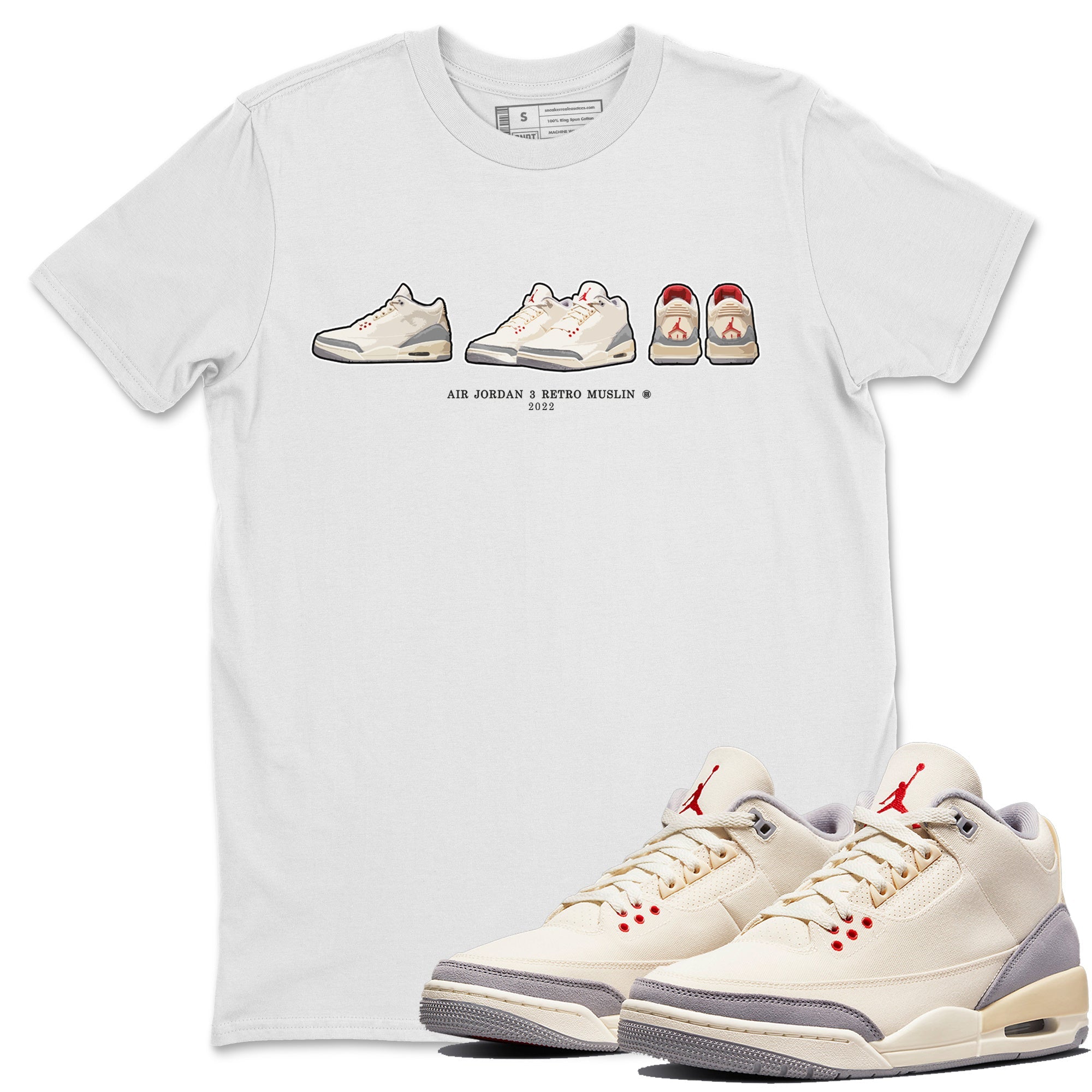 snkmatch Prelude Unisex Tops - Air Jordan 3 Muslin