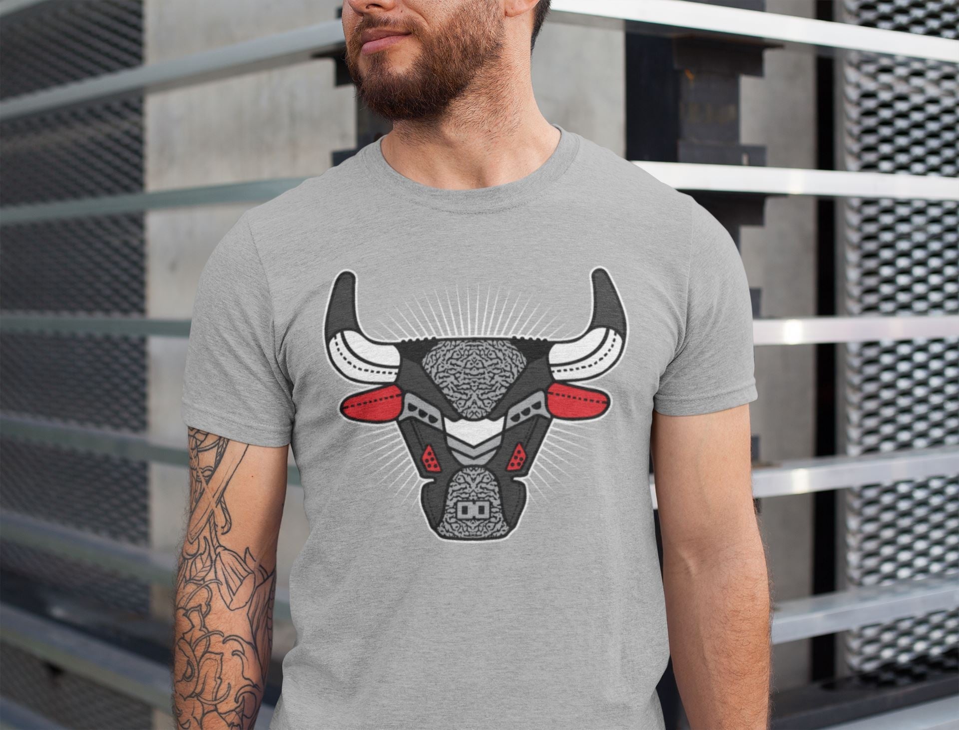 AJ3 Bull Head Unisex Tops - Air Jordan 3 Black Cement