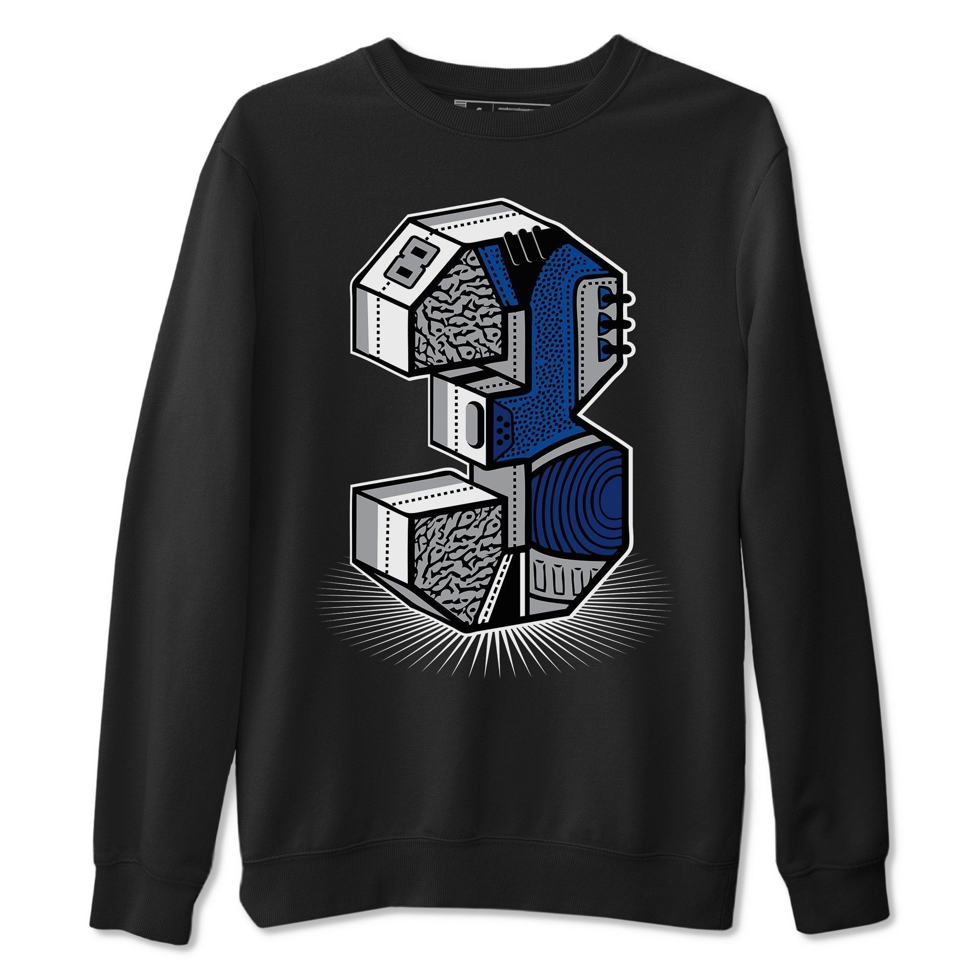 Three Statue Unisex Tops - Air Jordan 3 Varsity Royal