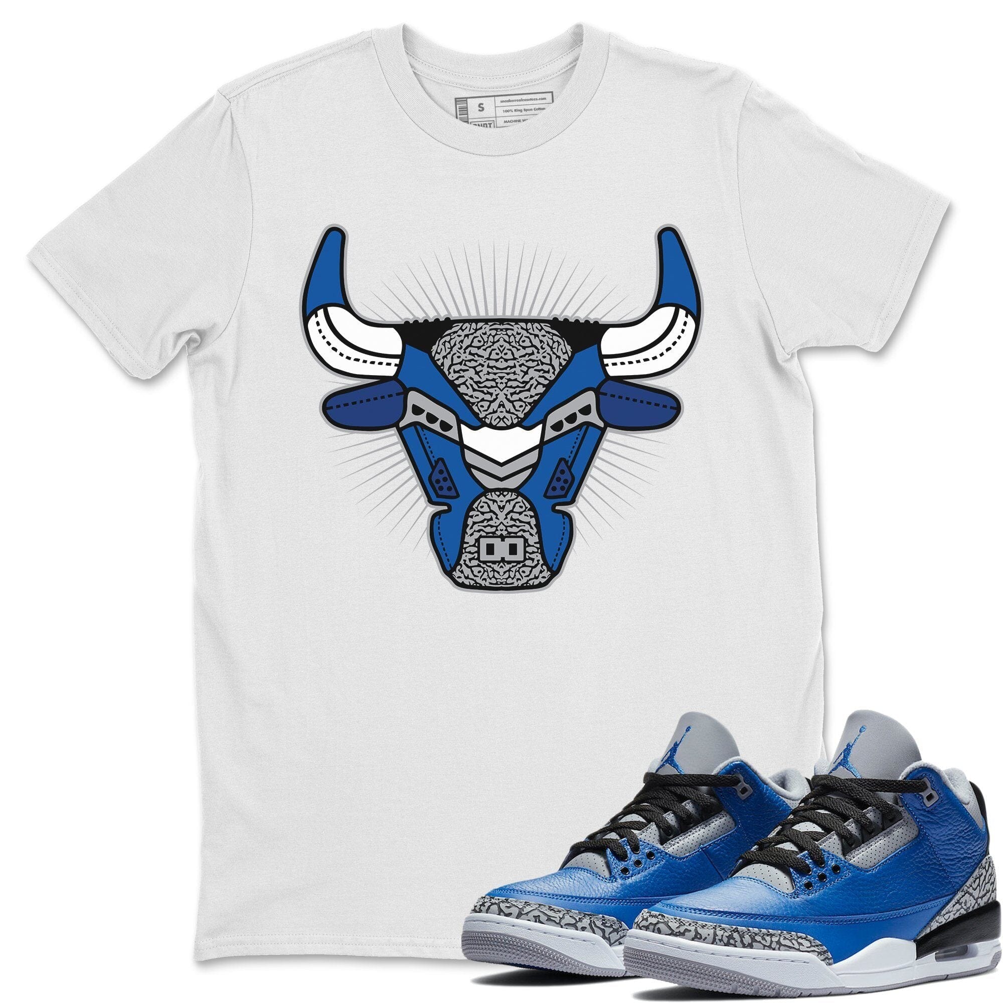 Bull Head Unisex Tops - Air Jordan 3 Varsity Royal