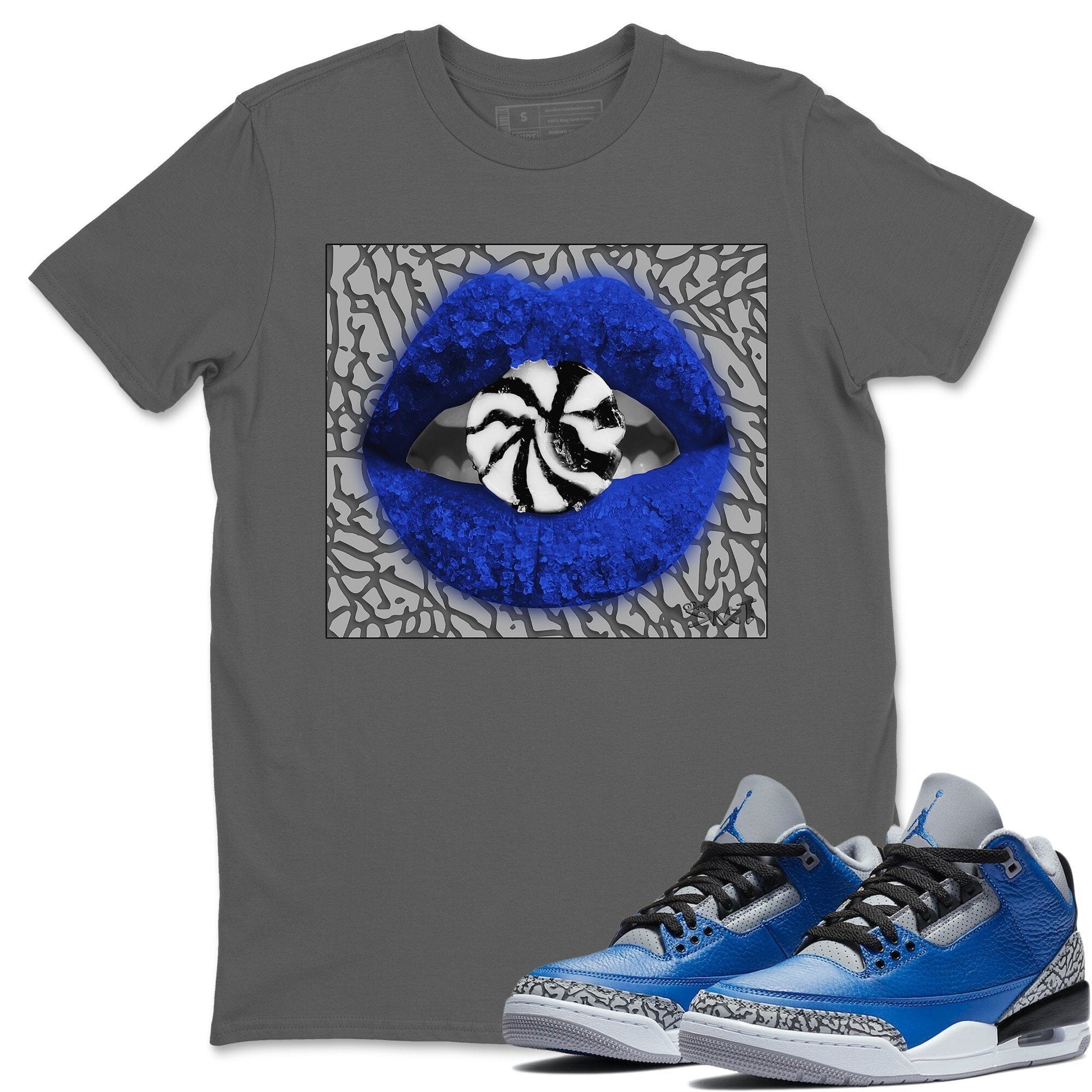 Lips Candy Unisex Tops - Air Jordan 3 Varsity Royal