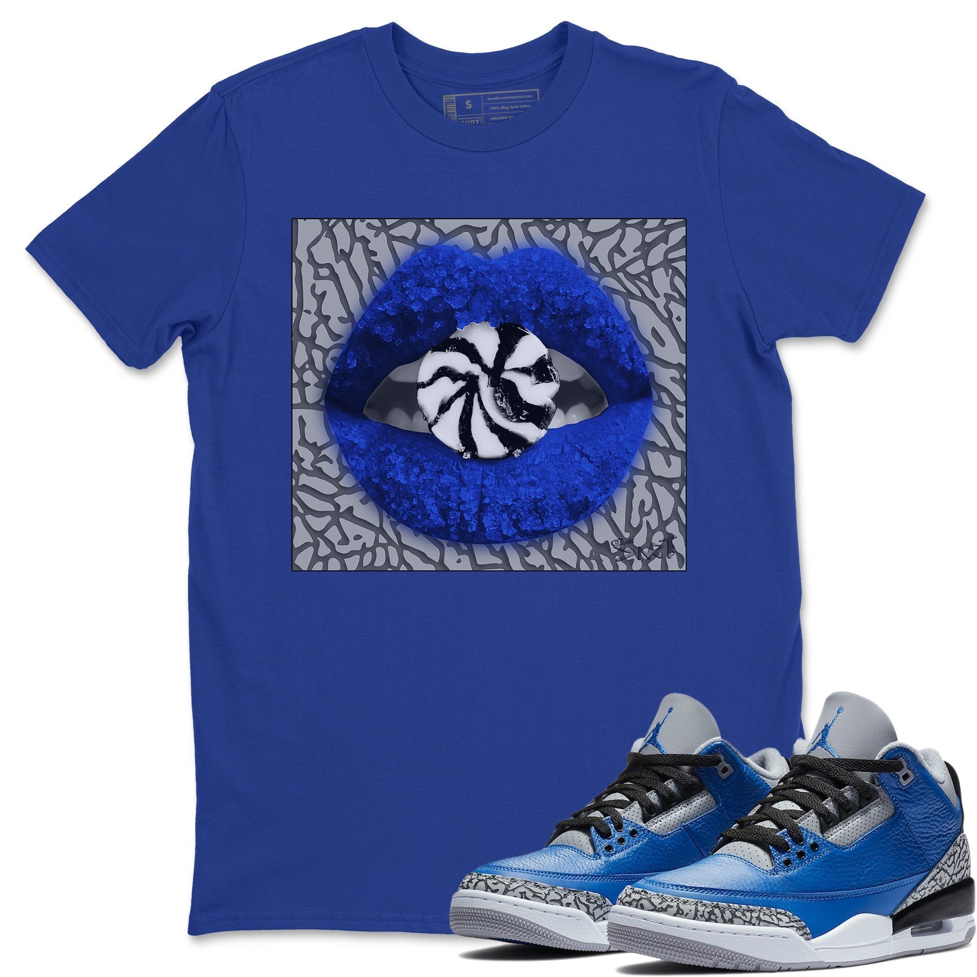 Lips Candy Unisex Tops - Air Jordan 3 Varsity Royal