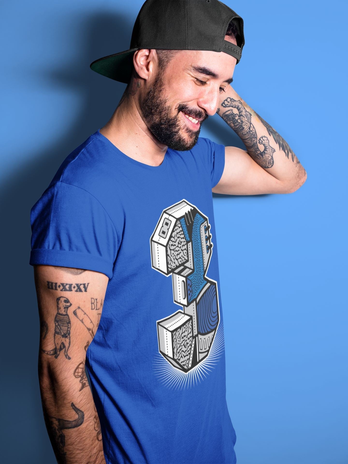 Three Statue Unisex Tops - Air Jordan 3 Varsity Royal