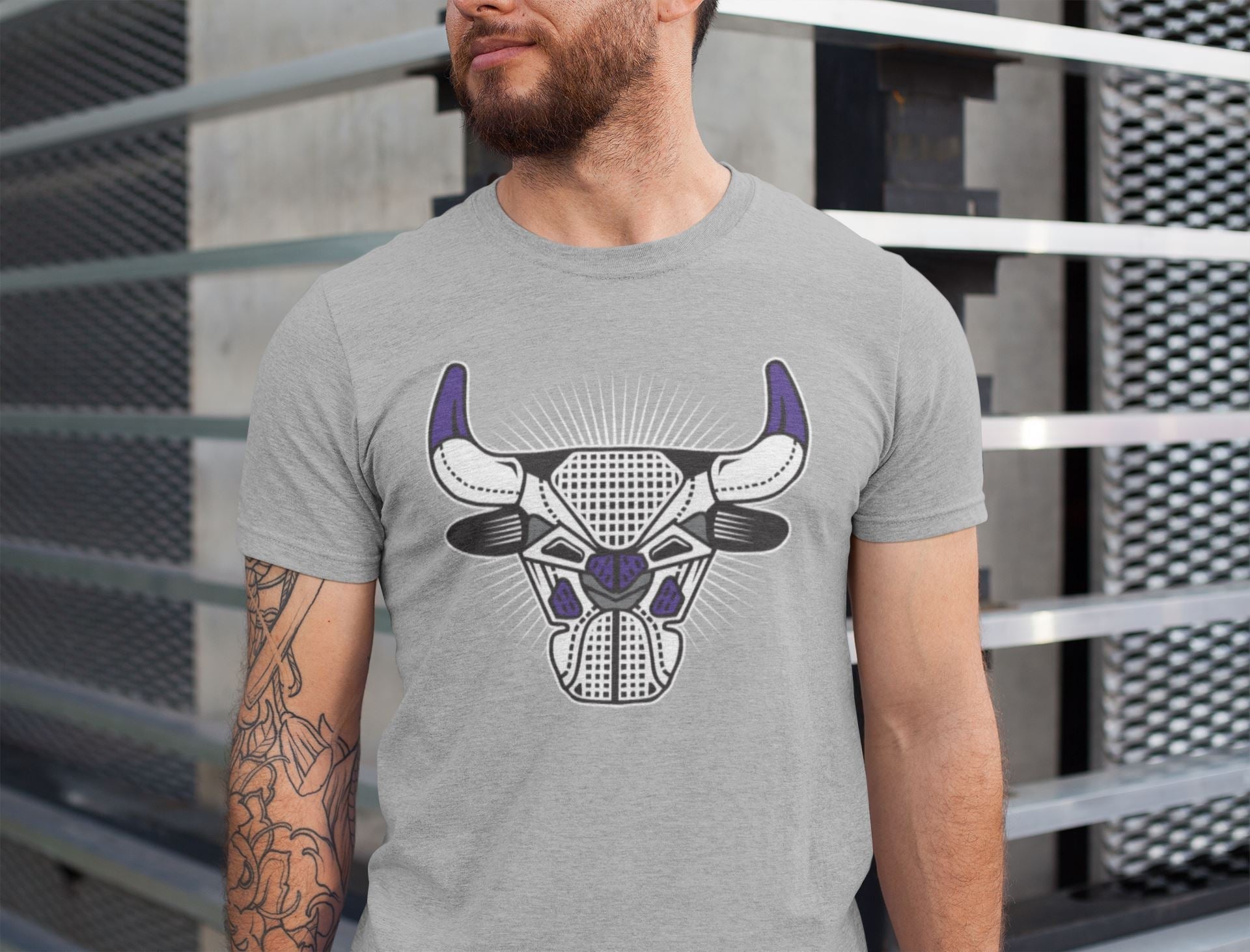 Bull Head Unisex Tops - Air Jordan 4 Court Purple