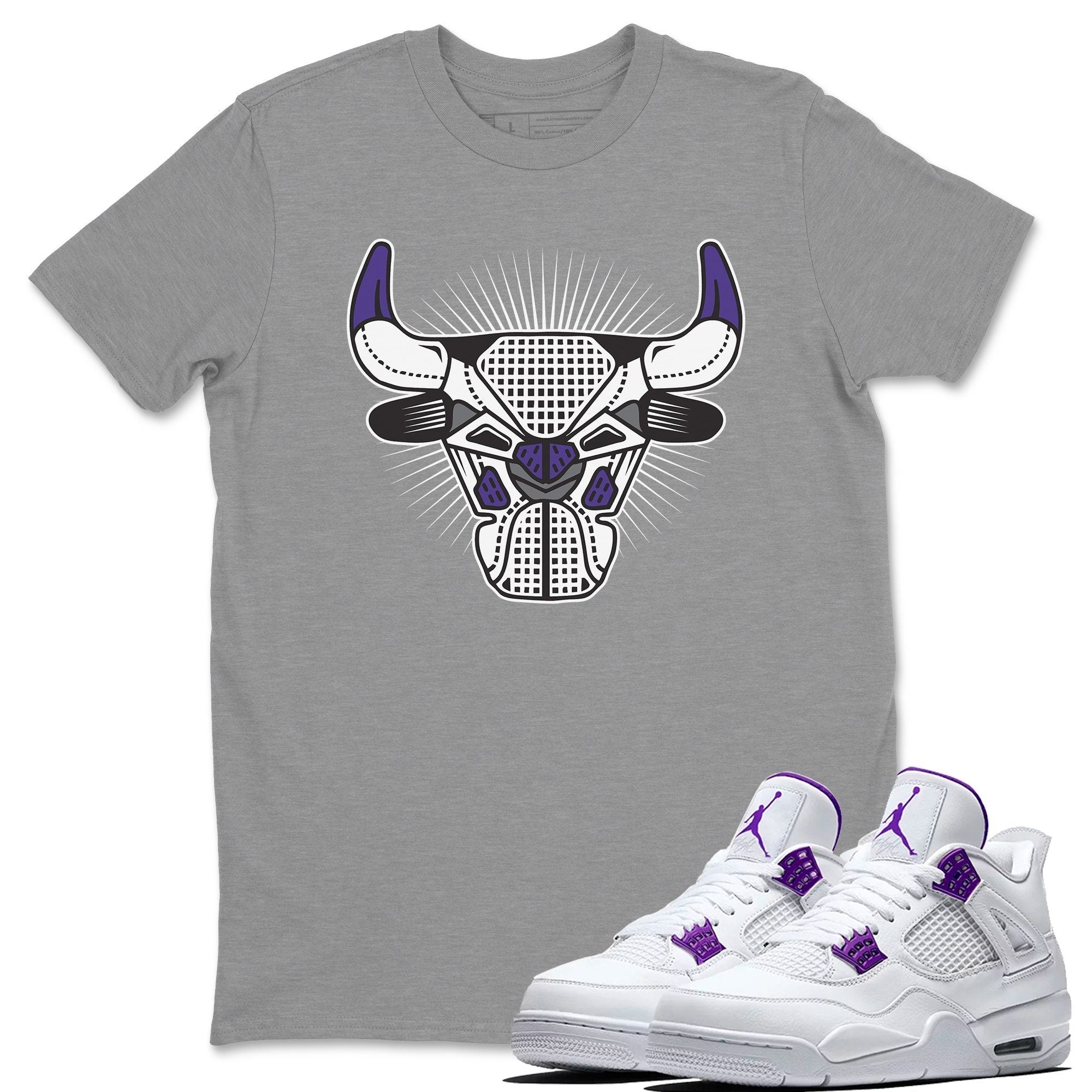 Bull Head Unisex Tops - Air Jordan 4 Court Purple