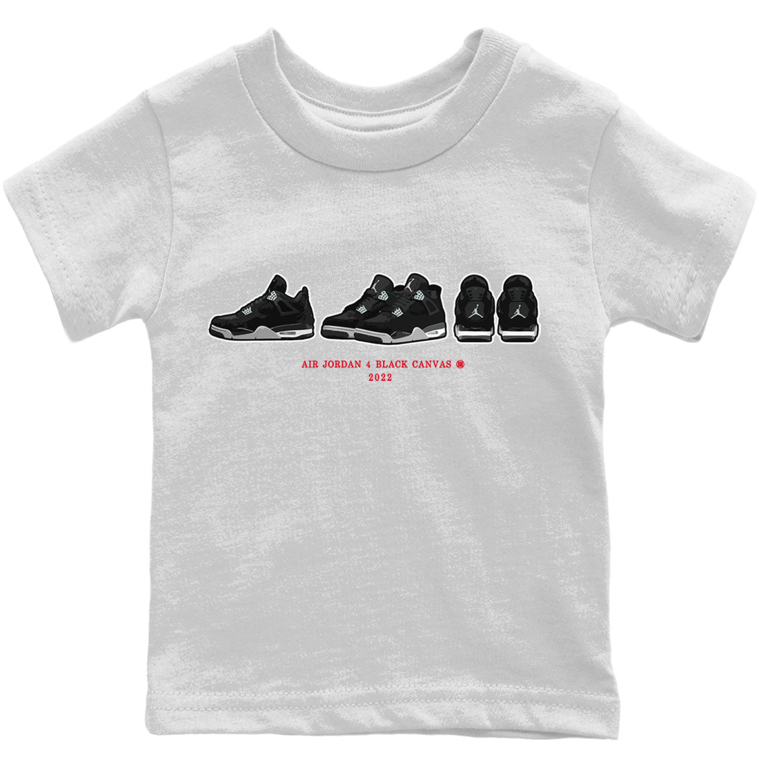 snkmatch Prelude Kids Tops - Air Jordan 4 Black Canvas