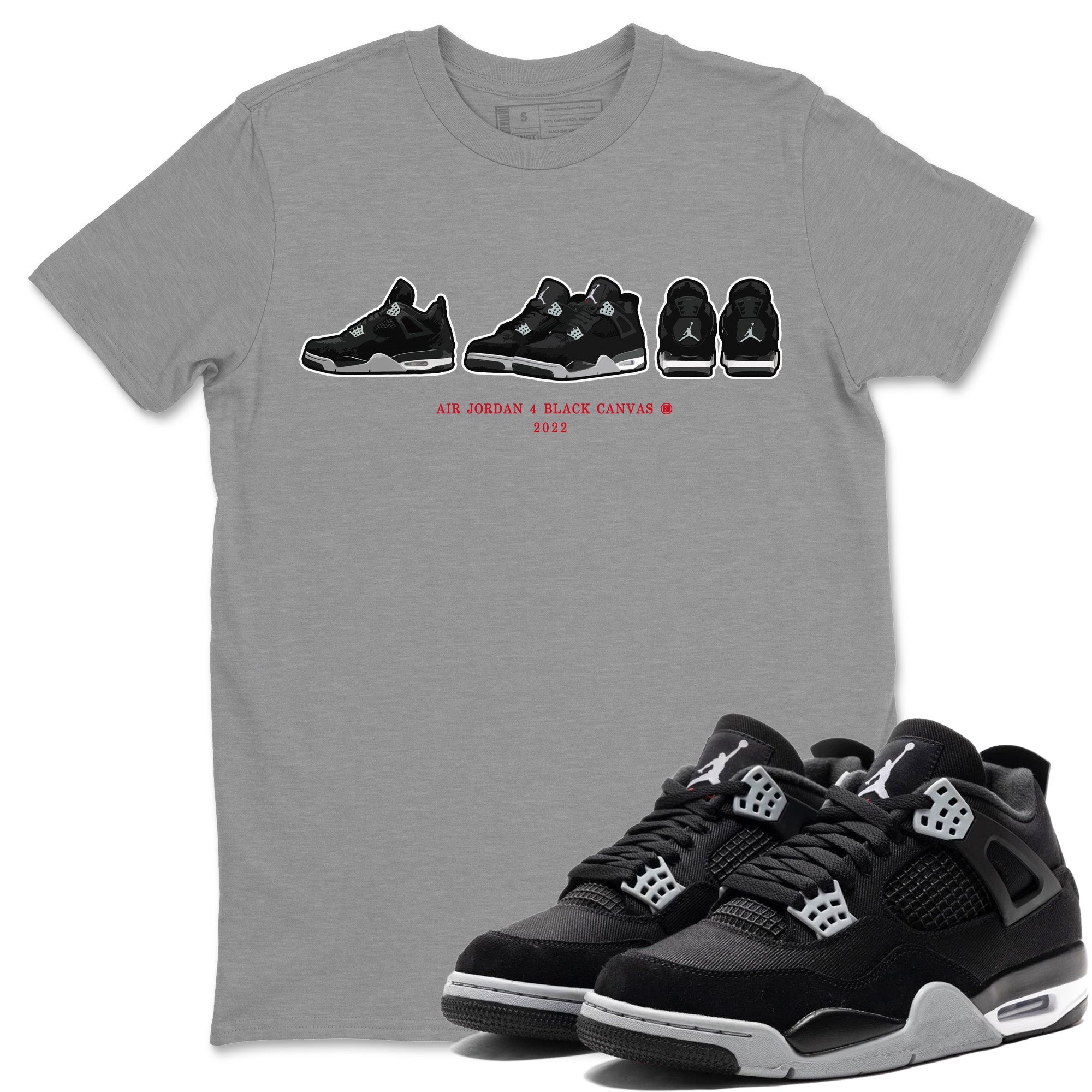 snkmatch Prelude Unisex Tops - Air Jordan 4 Black Canvas