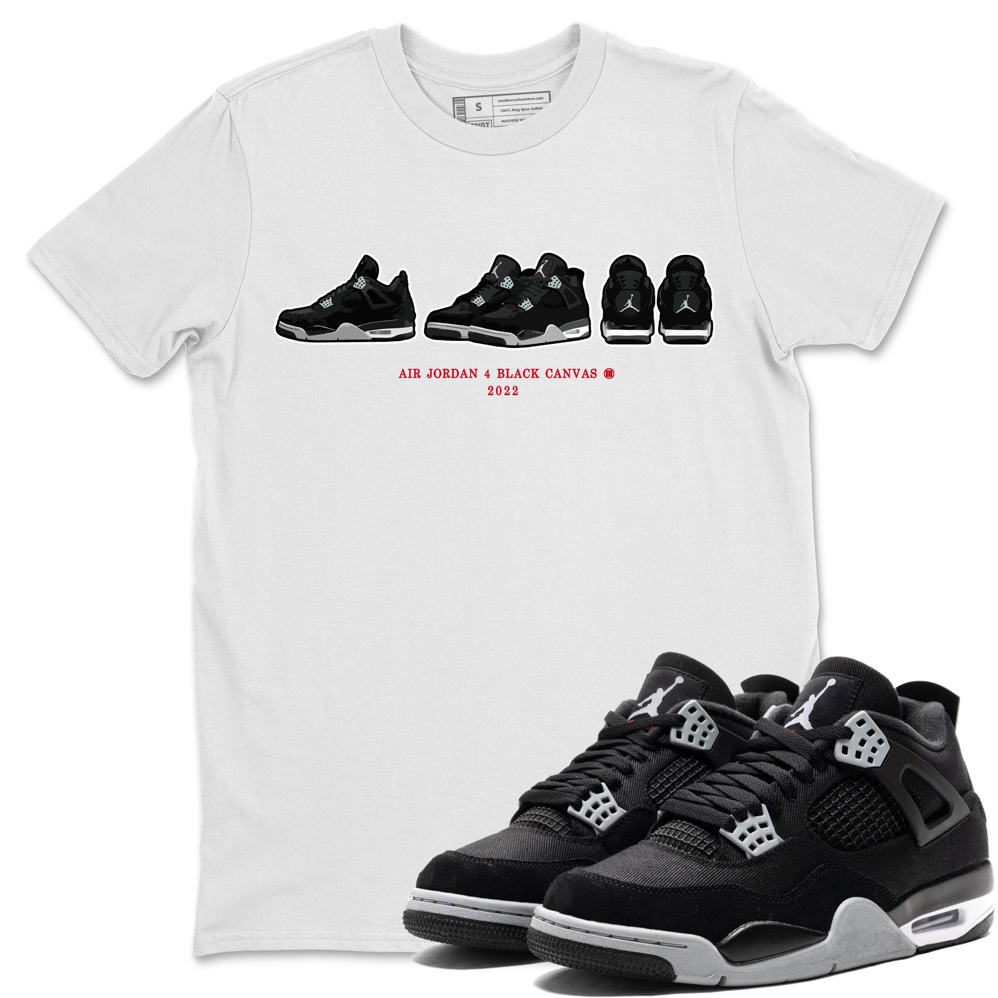 snkmatch Prelude Unisex Tops - Air Jordan 4 Black Canvas