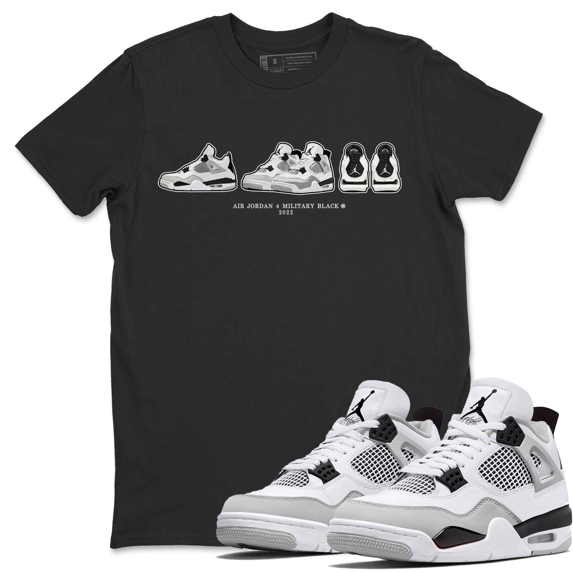 snkmatch Prelude Unisex Tops - Air Jordan 4 Military Black