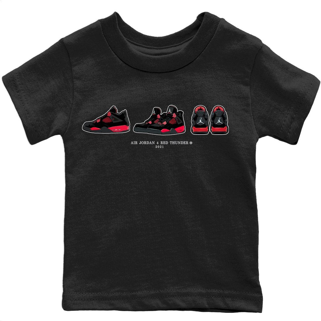 snkmatch Prelude Kids Tops - Air Jordan 4 Red Thunder
