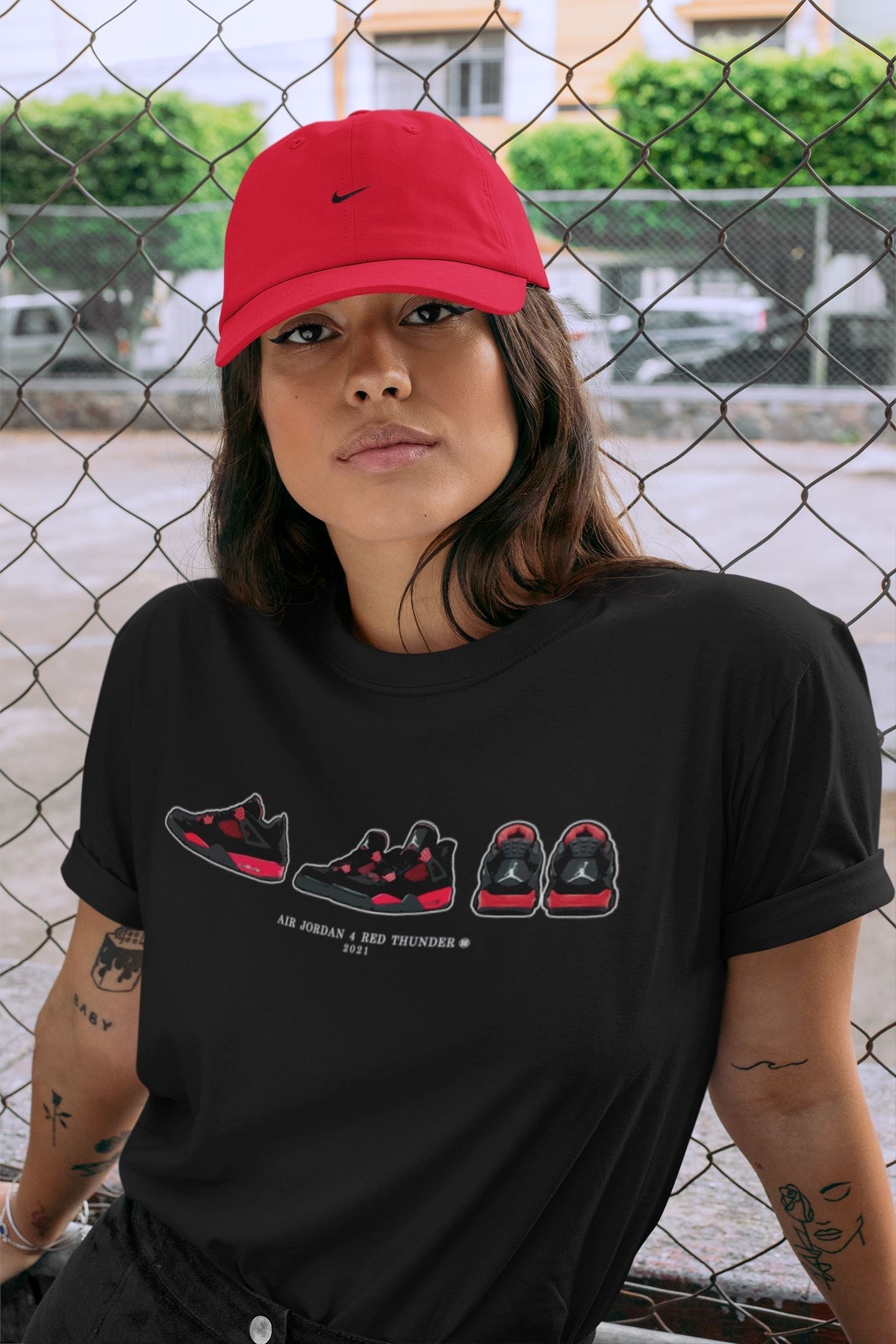 snkmatch Prelude Unisex Tops - Air Jordan 4 Red Thunder