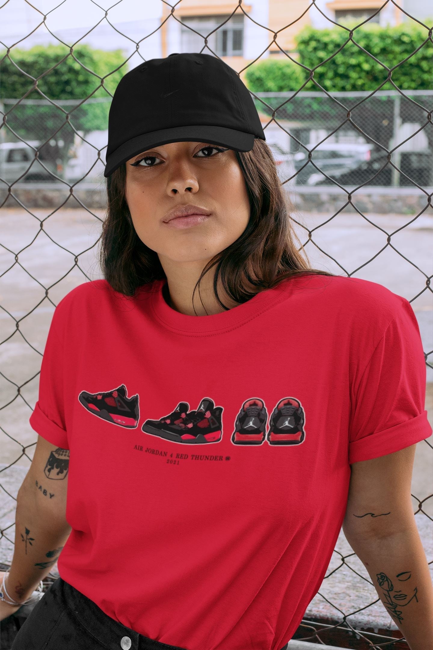 snkmatch Prelude Unisex Tops - Air Jordan 4 Red Thunder