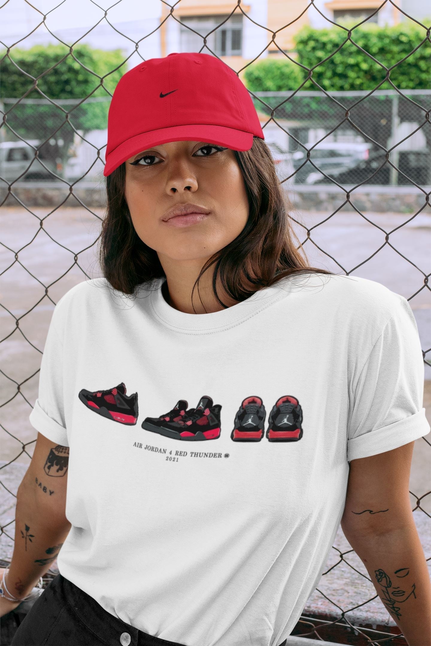 snkmatch Prelude Unisex Tops - Air Jordan 4 Red Thunder