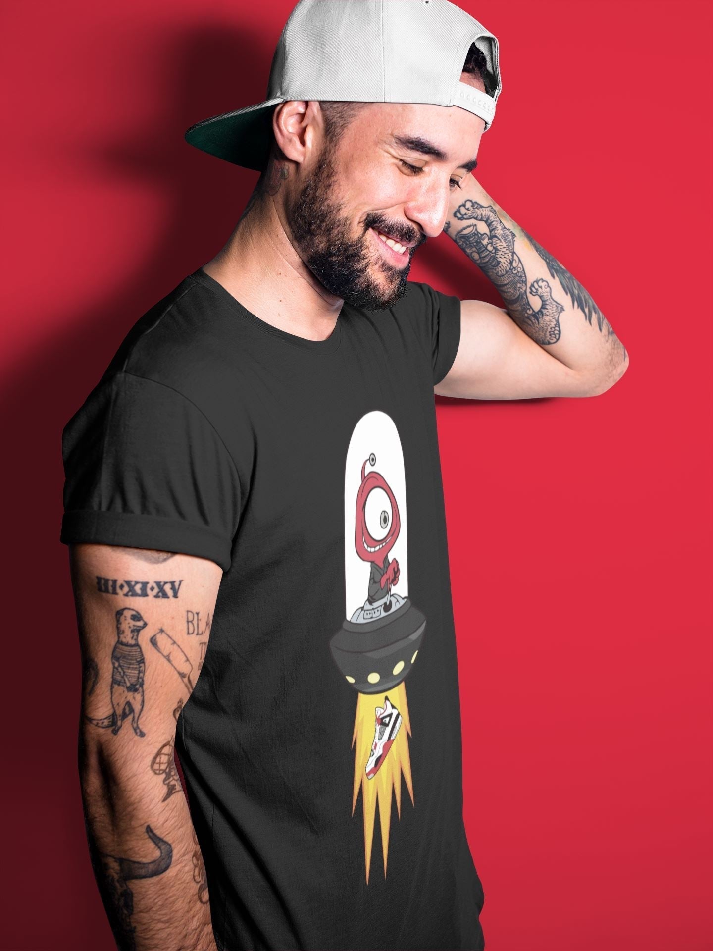 Alien Unisex Tops - Air Jordan 4 Fire Red