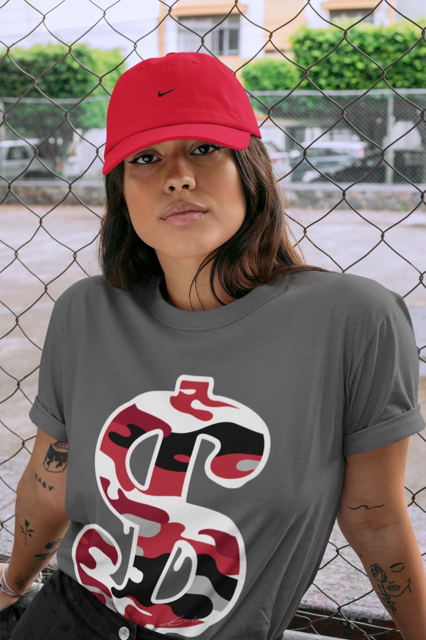 Dollar Camo Unisex Tops - Air Jordan 4 Fire Red
