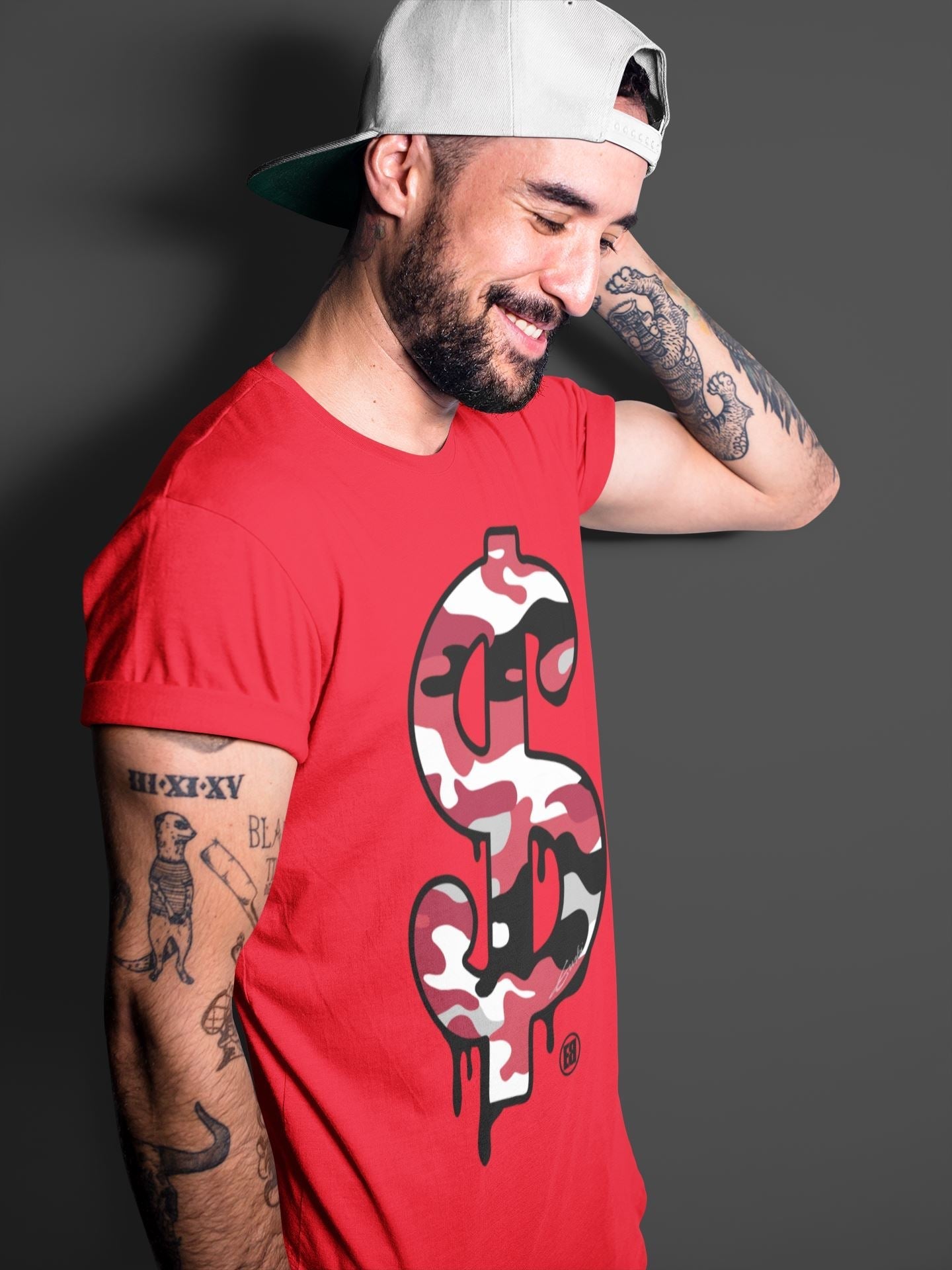 Dollar Camo Unisex Tops - Air Jordan 4 Fire Red