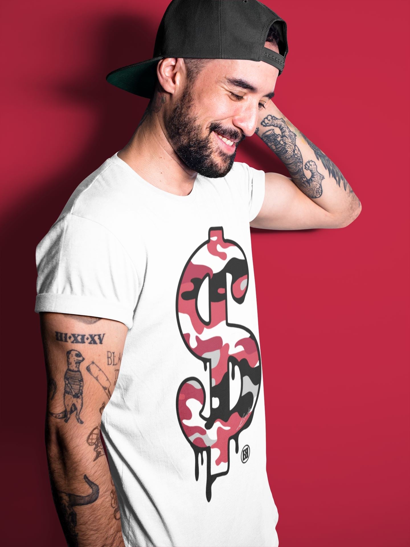 Dollar Camo Unisex Tops - Air Jordan 4 Fire Red
