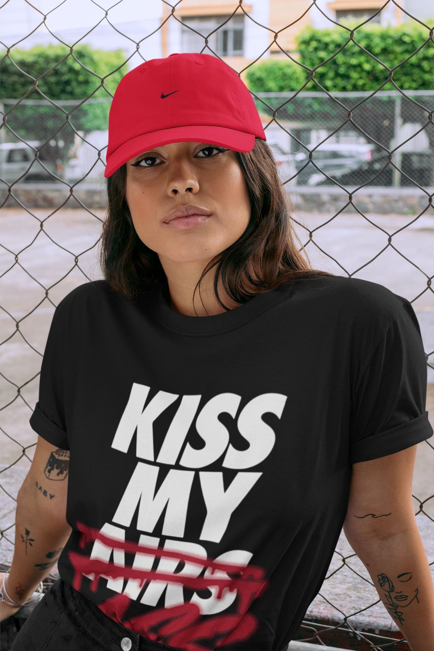 Kiss My Ass Unisex Tops - Air Jordan 4 Fire Red
