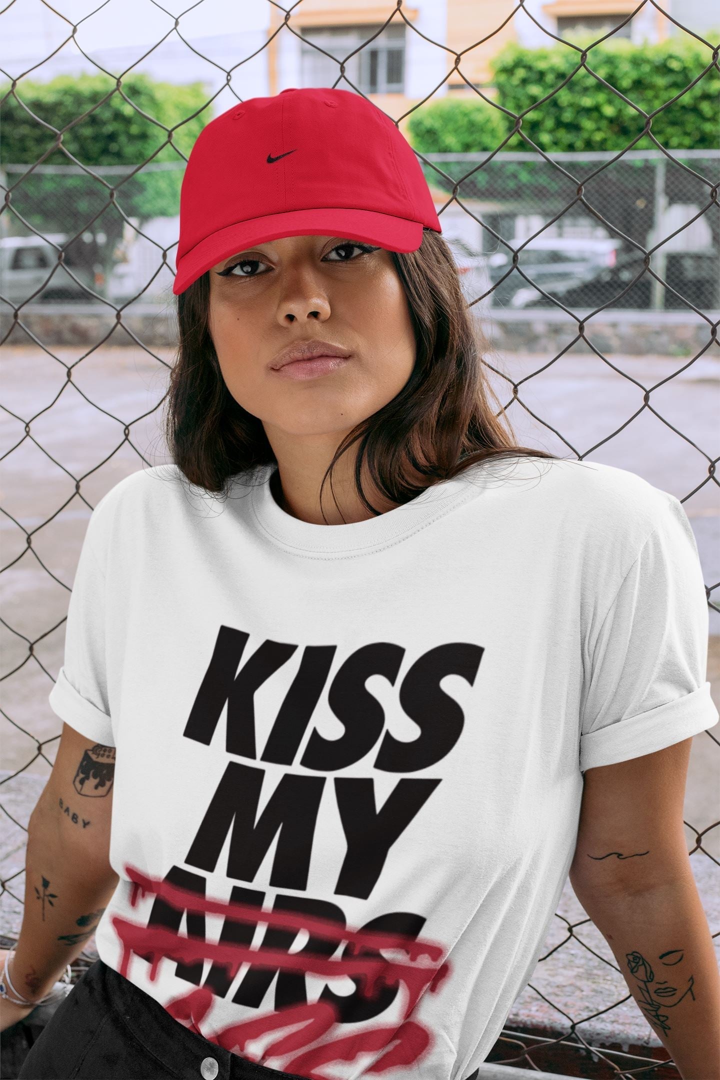 Kiss My Ass Unisex Tops - Air Jordan 4 Fire Red