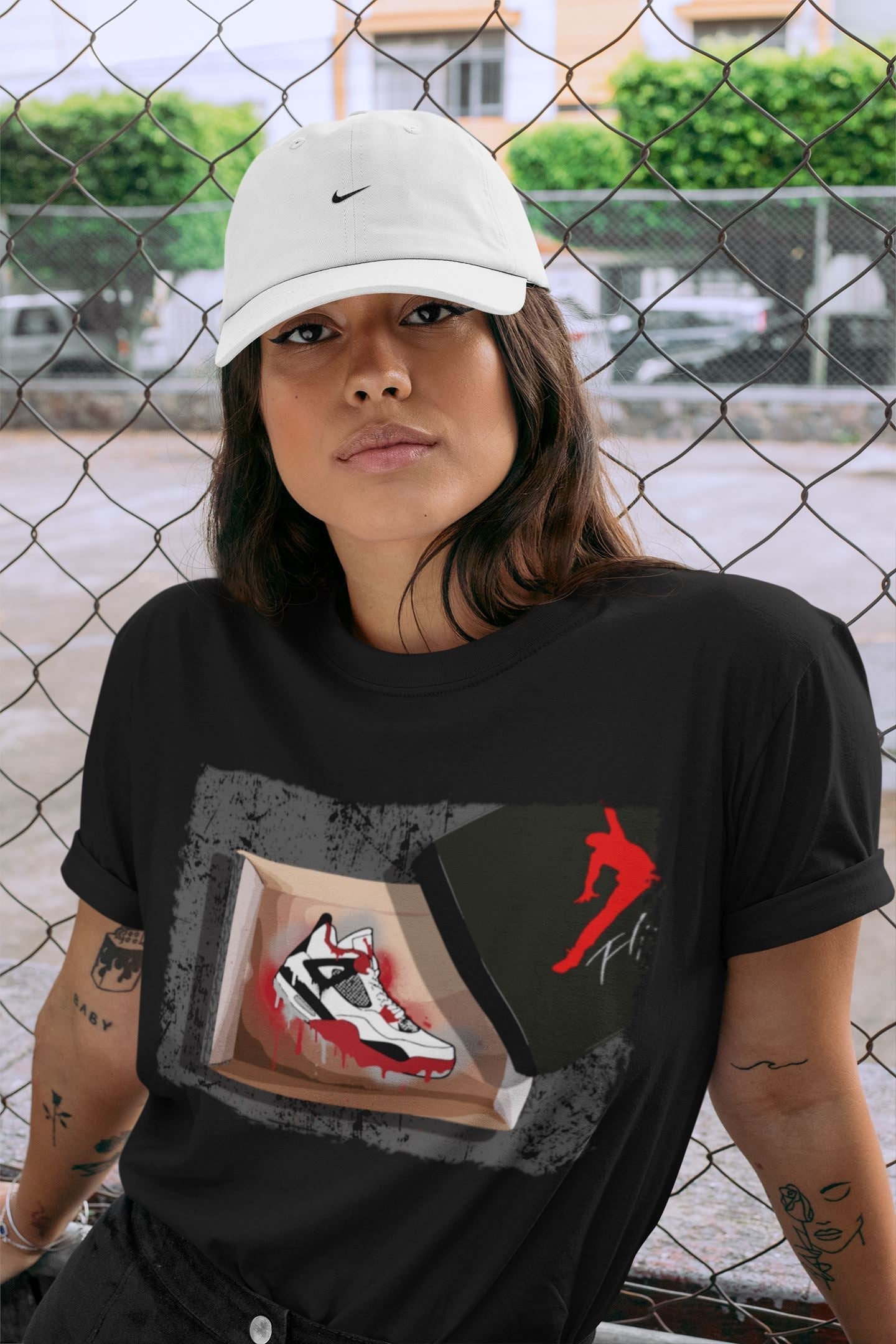 New Kicks Unisex Tops - Air Jordan 4 Fire Red