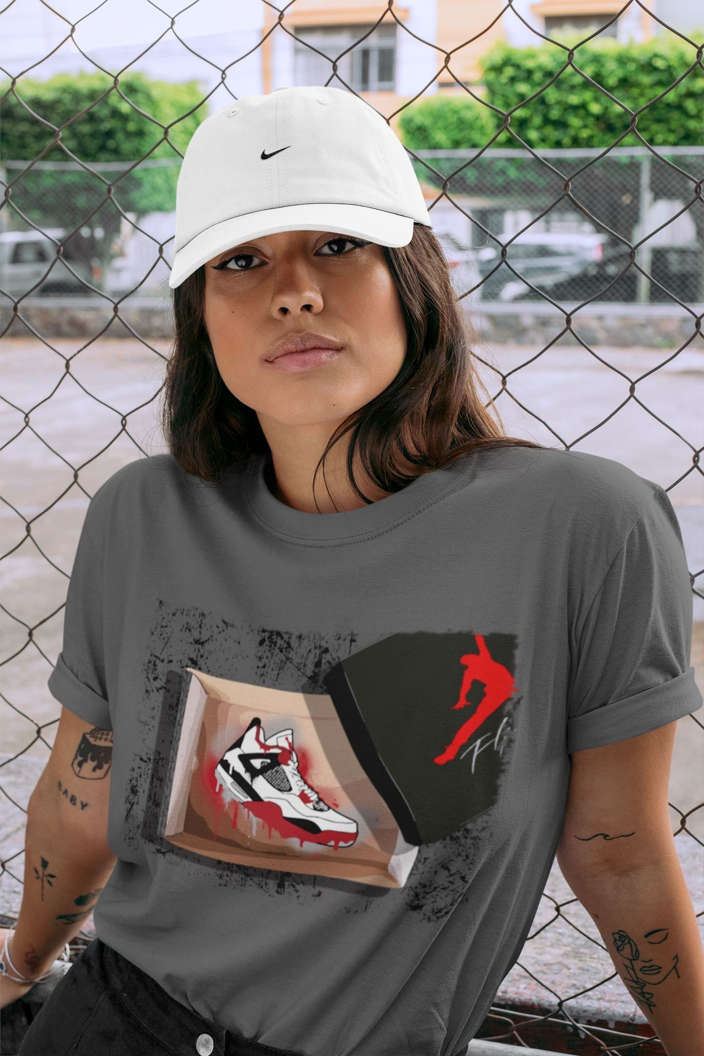 New Kicks Unisex Tops - Air Jordan 4 Fire Red
