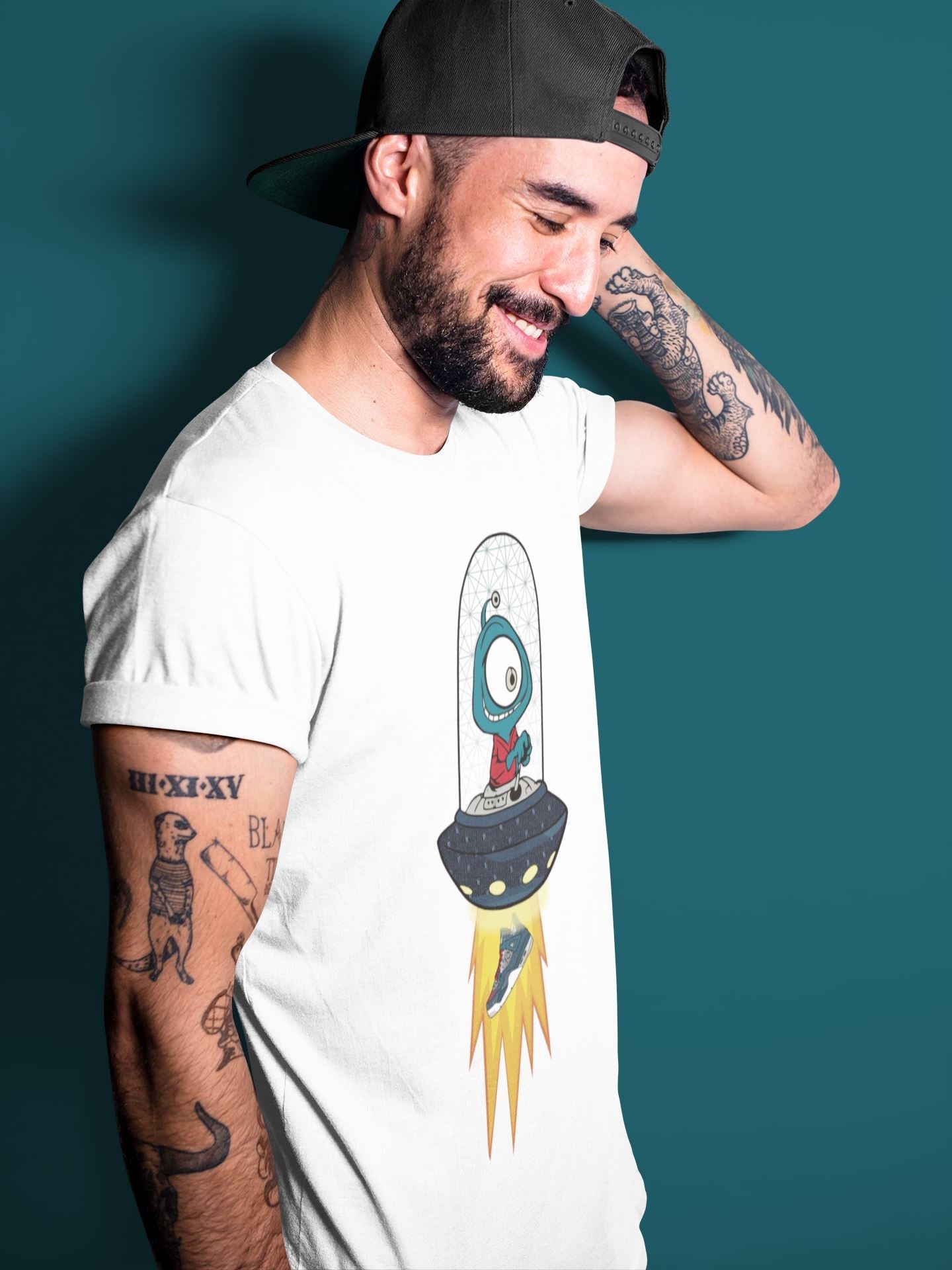 Alien Unisex Tops - Air Jordan 4 Deep Ocean