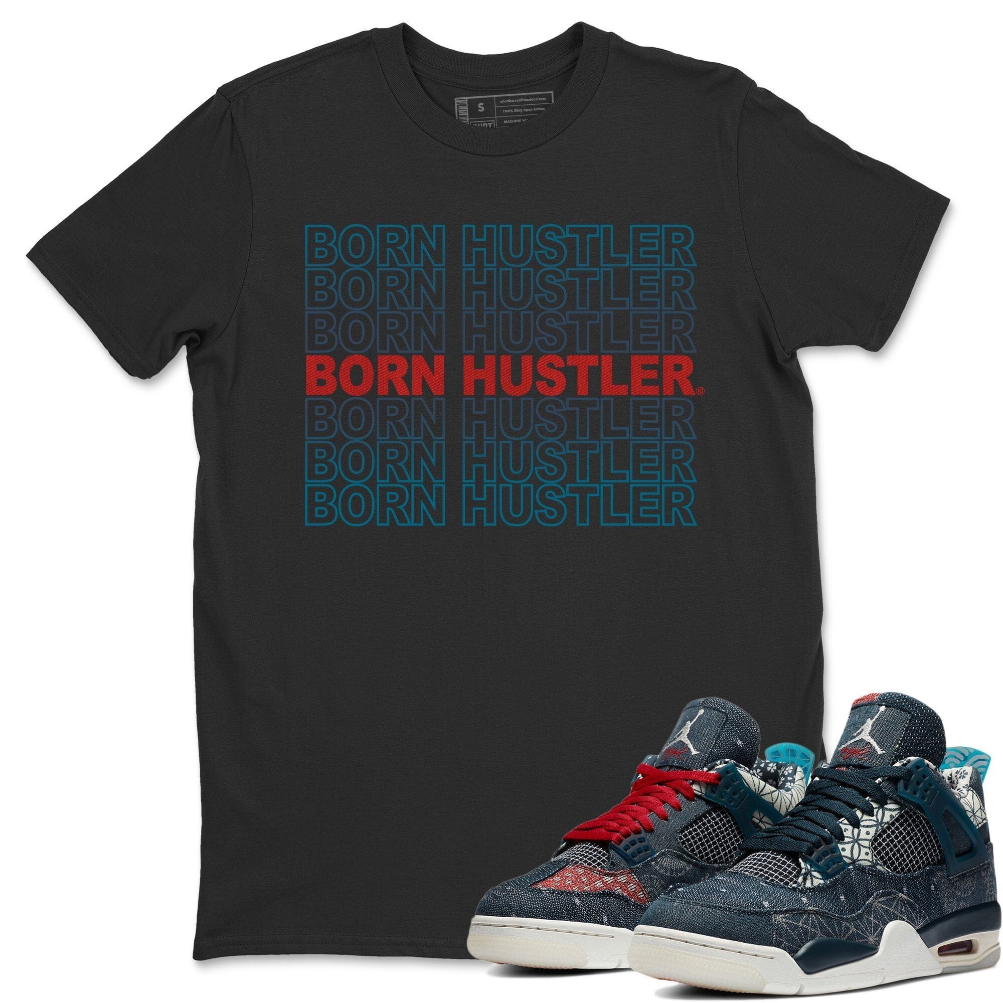 Born Hustler Unisex Tops - Air Jordan 4 Deep Ocean