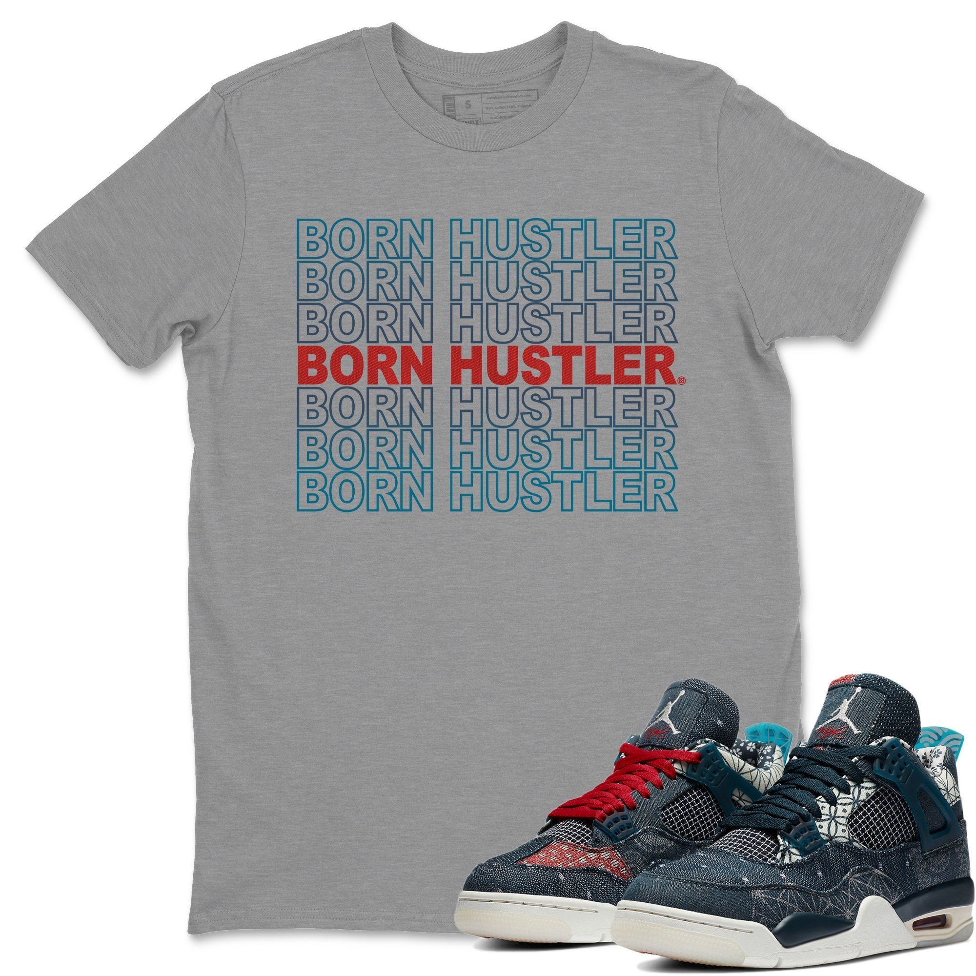 Born Hustler Unisex Tops - Air Jordan 4 Deep Ocean