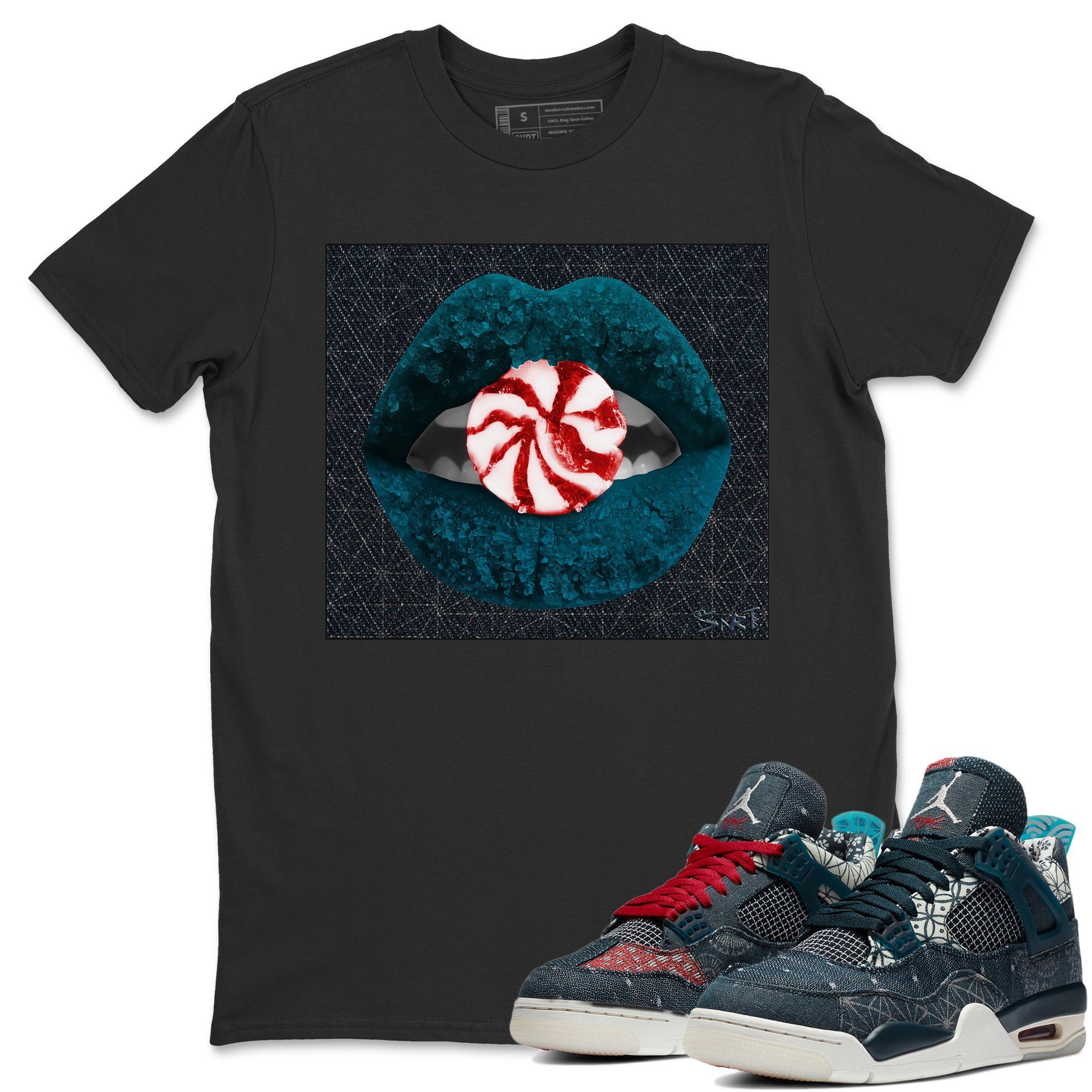 Lips Candy Unisex Tops - Air Jordan 4 Deep Ocean
