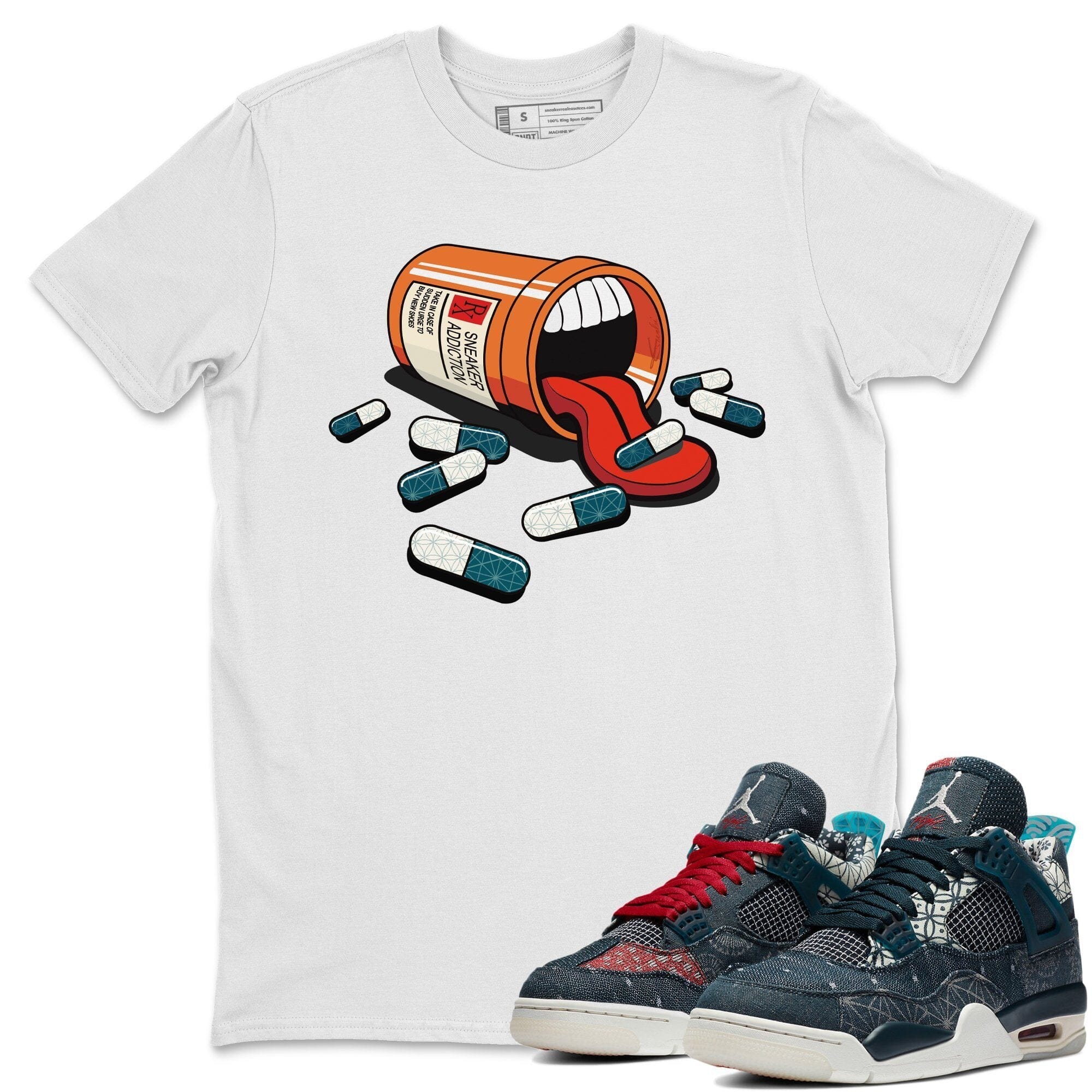 snkmatch Addiction Unisex Tops - Air Jordan 4 Deep Ocean
