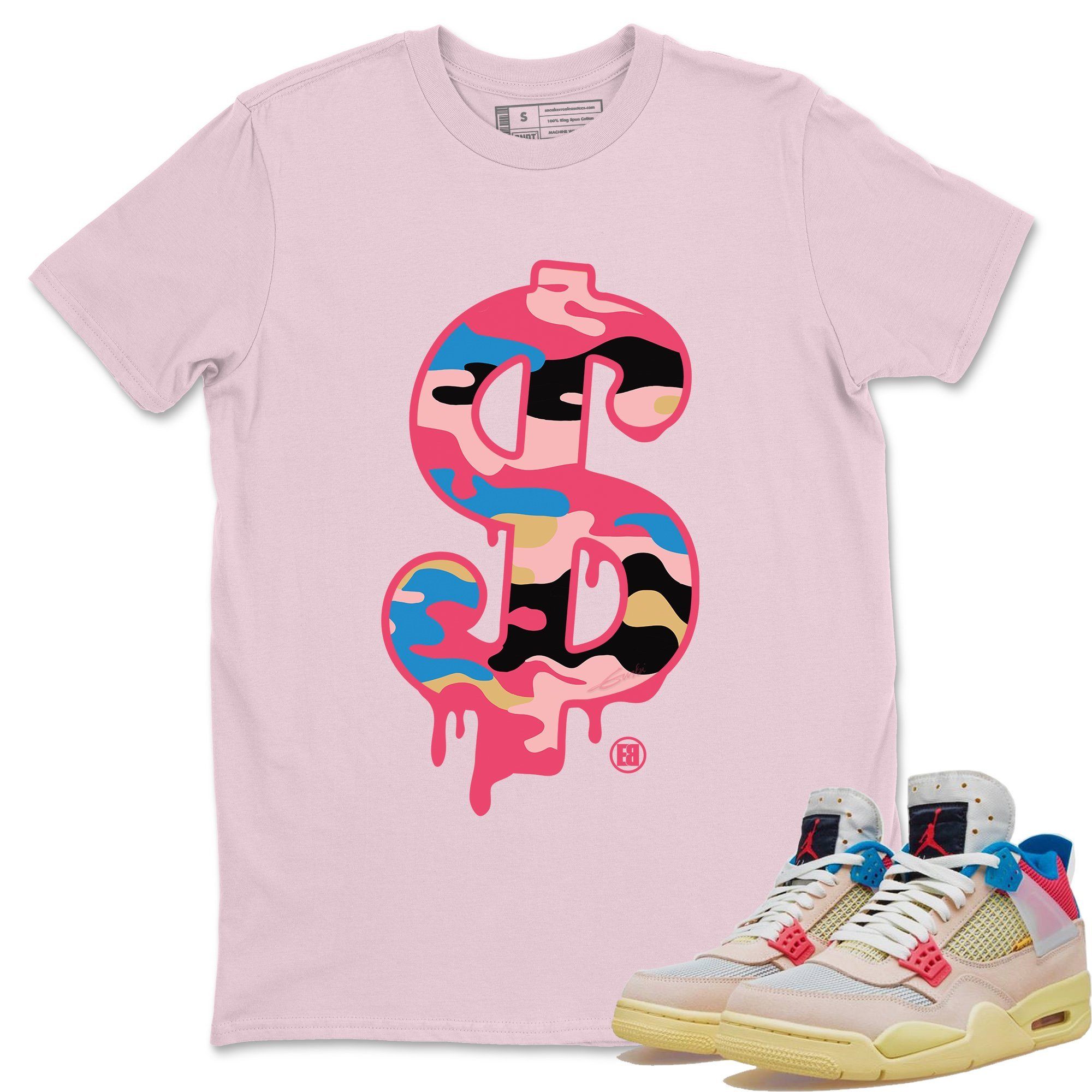 Dollar Camo Unisex Tops - Air Jordan 4 Union Guava Ice