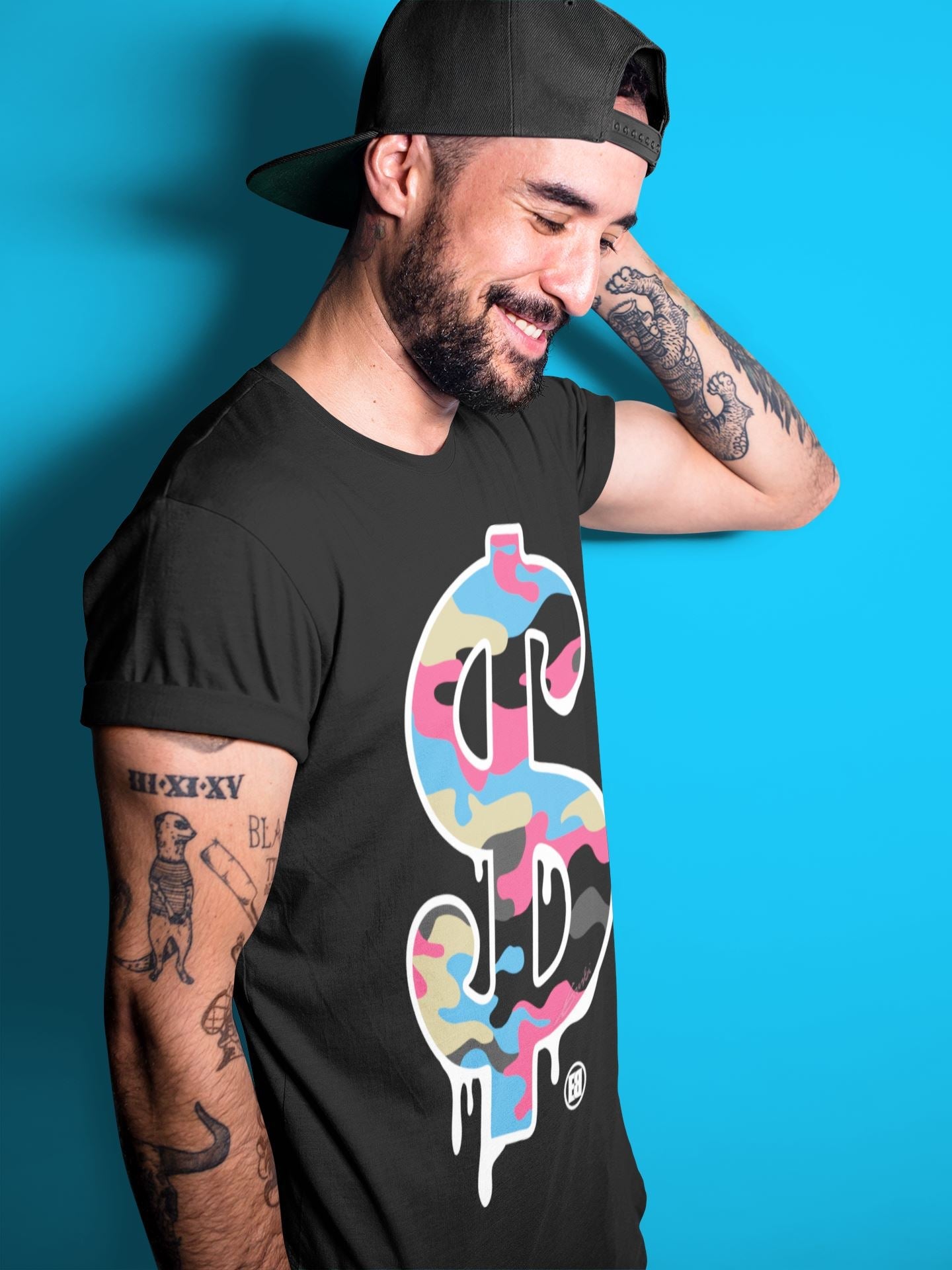 Dollar Camo Unisex Tops - Air Jordan 4 Union Off Noir