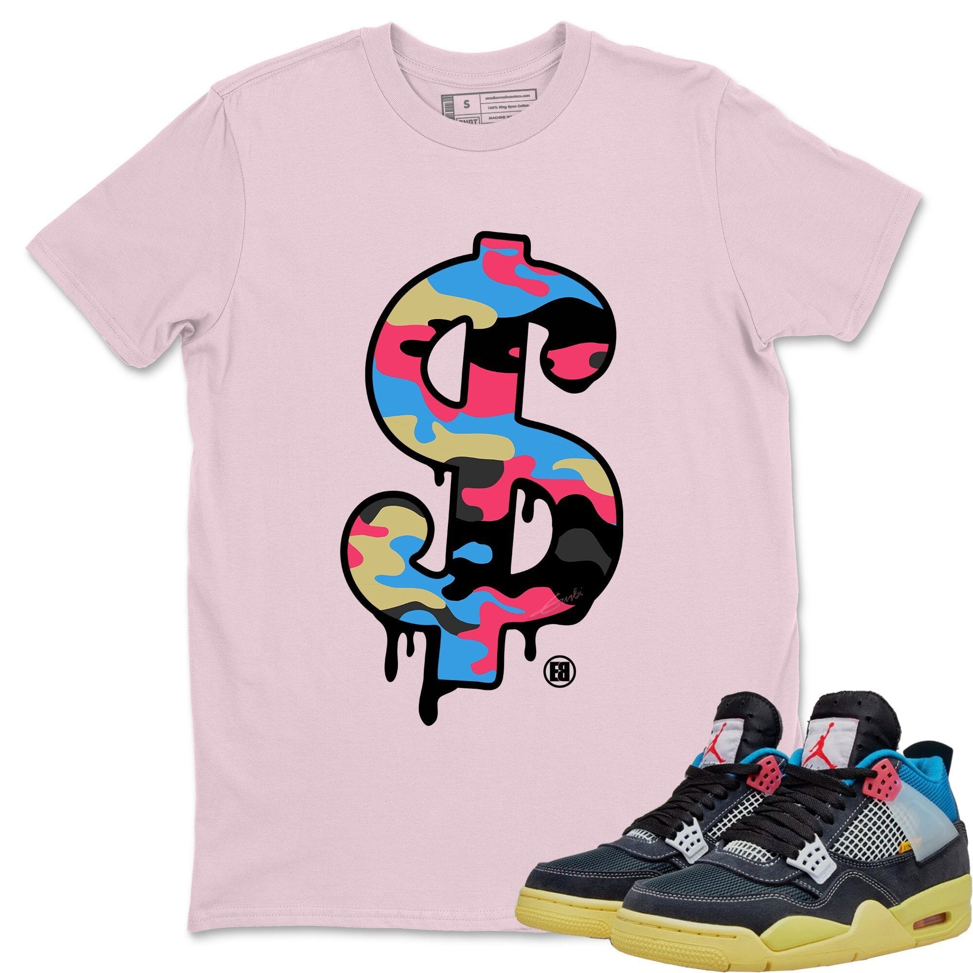 Dollar Camo Unisex Tops - Air Jordan 4 Union Off Noir