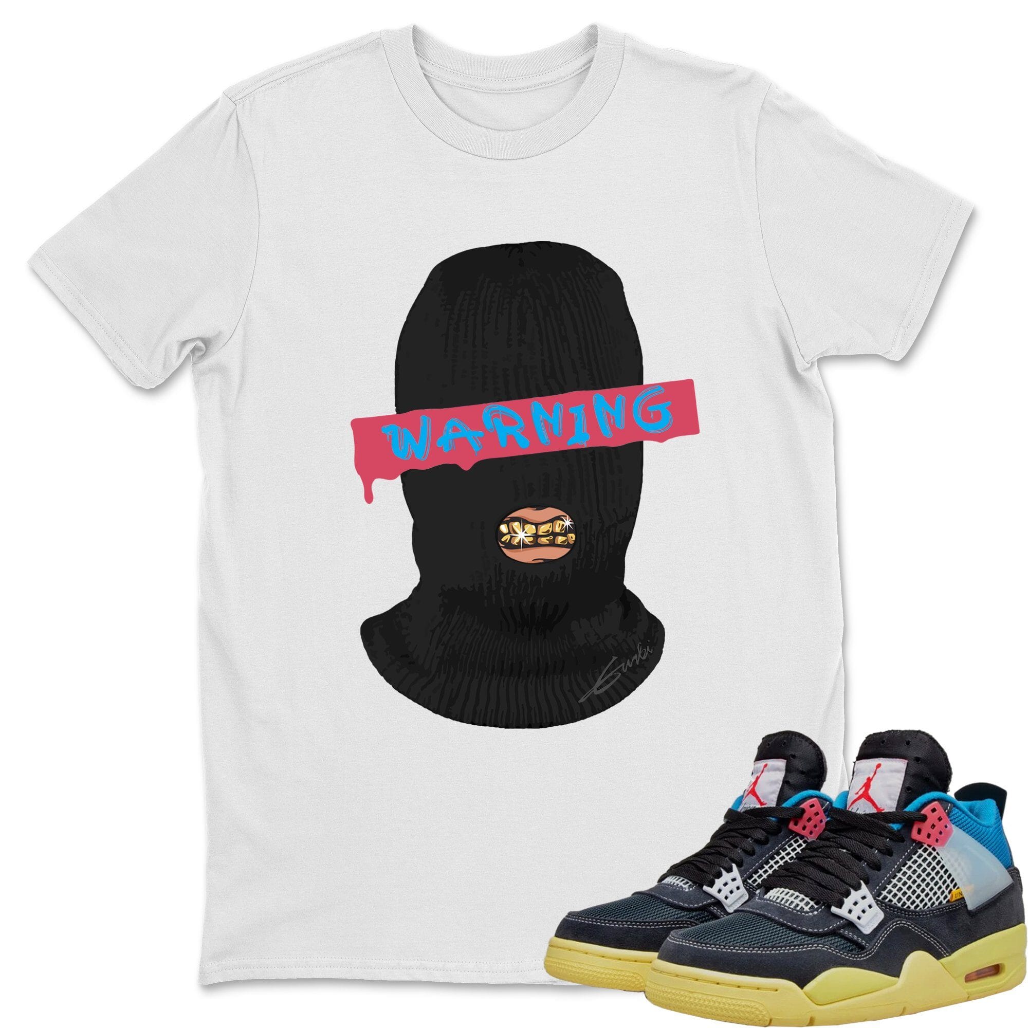 Warning Unisex Tops - Air Jordan 4 Union Off Noir
