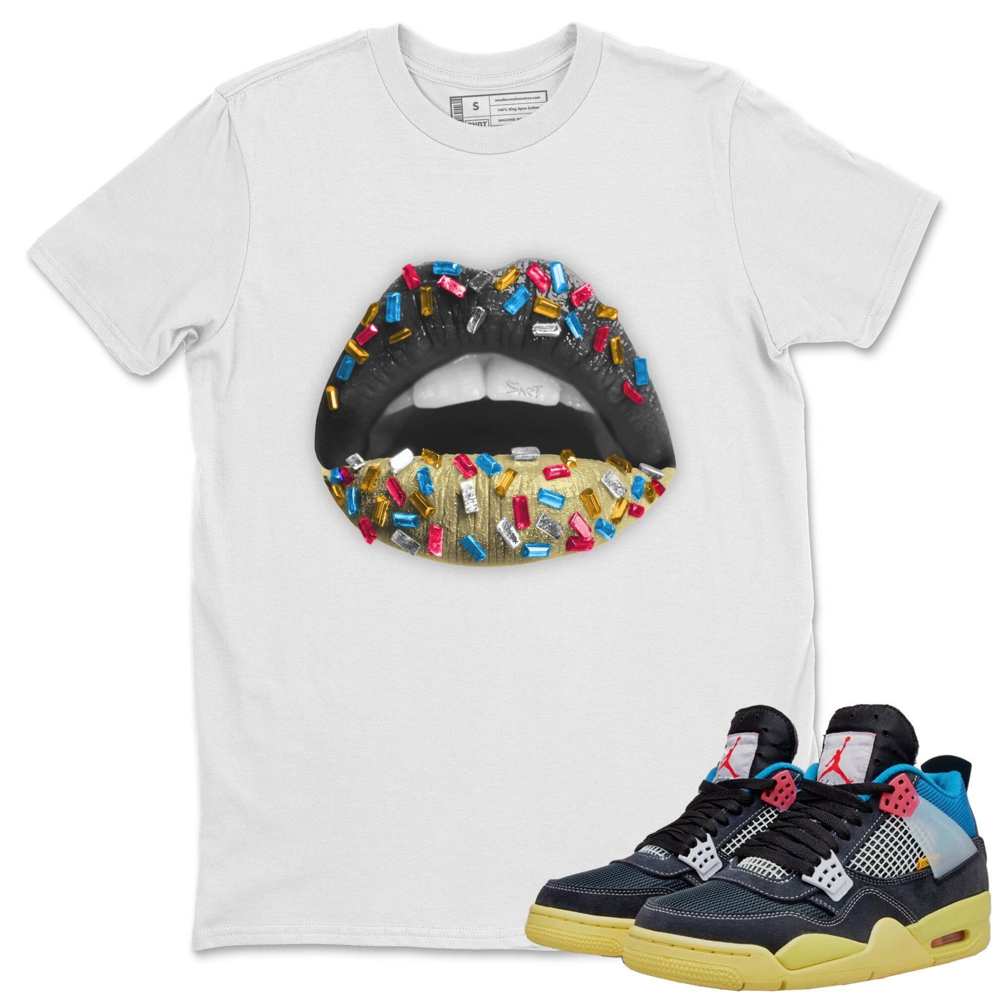 Lips Jewel Unisex Tops - Air Jordan 4 Union Off Noir
