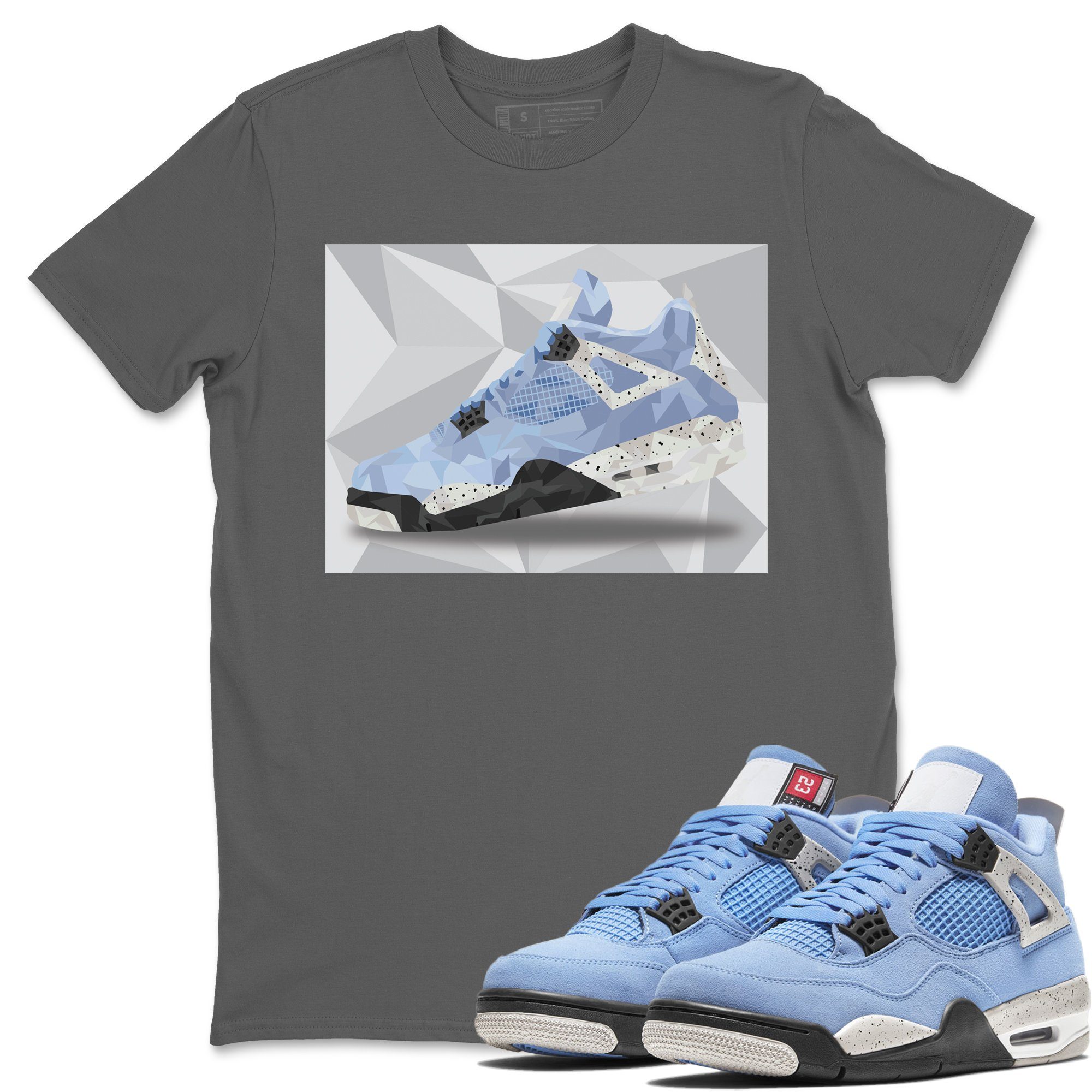 Shoe Polygon Unisex Tops - Air Jordan 4 University Blue