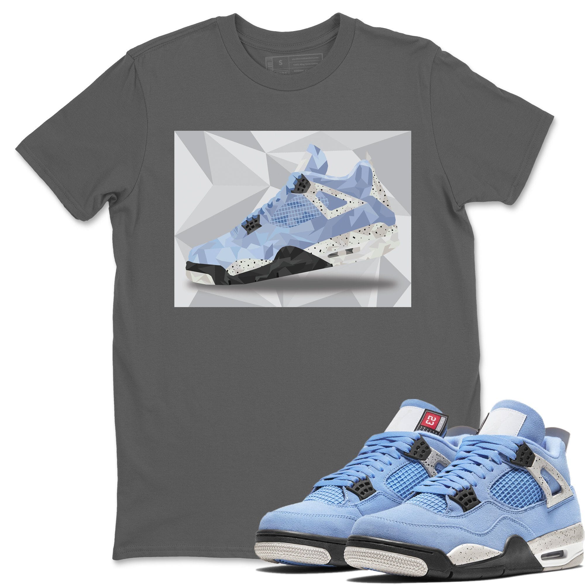 Shoe Polygon Unisex Tops - Air Jordan 4 University Blue