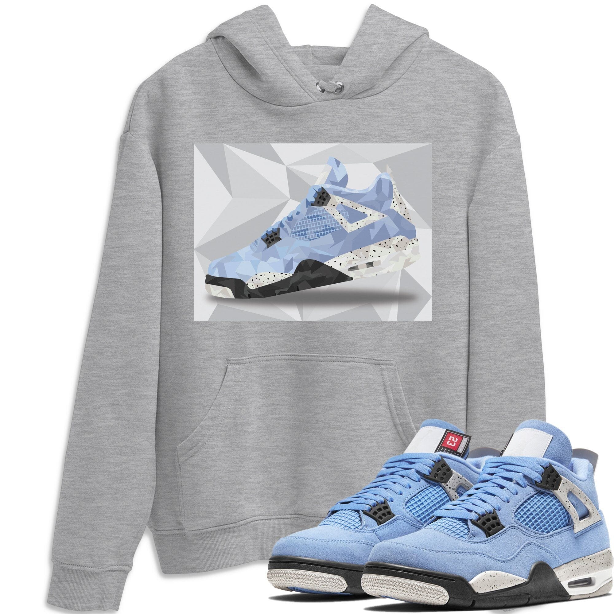 Shoe Polygon Unisex Tops - Air Jordan 4 University Blue