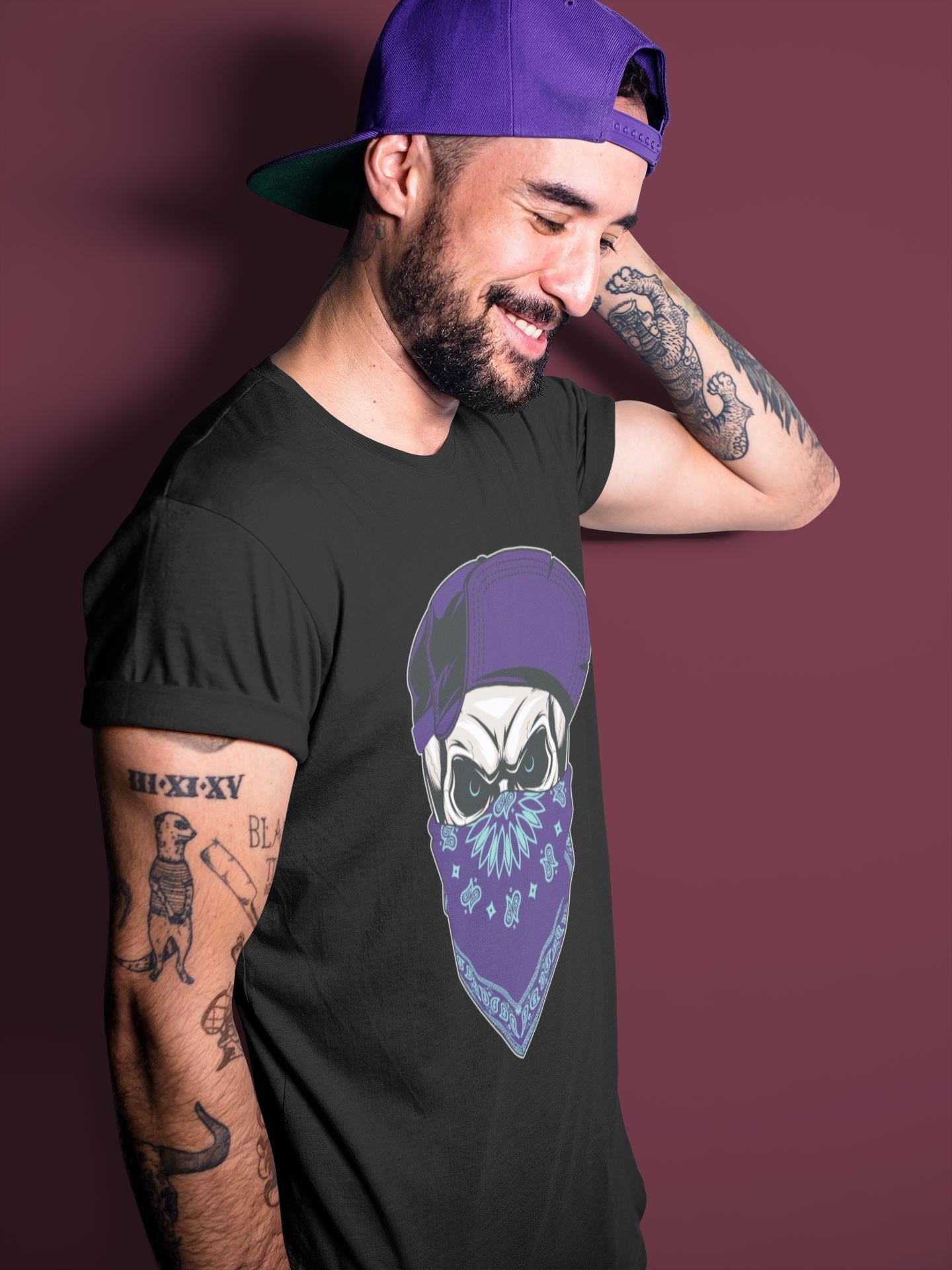 Skull Hat Unisex Tops - Air Jordan 5 Purple Grape