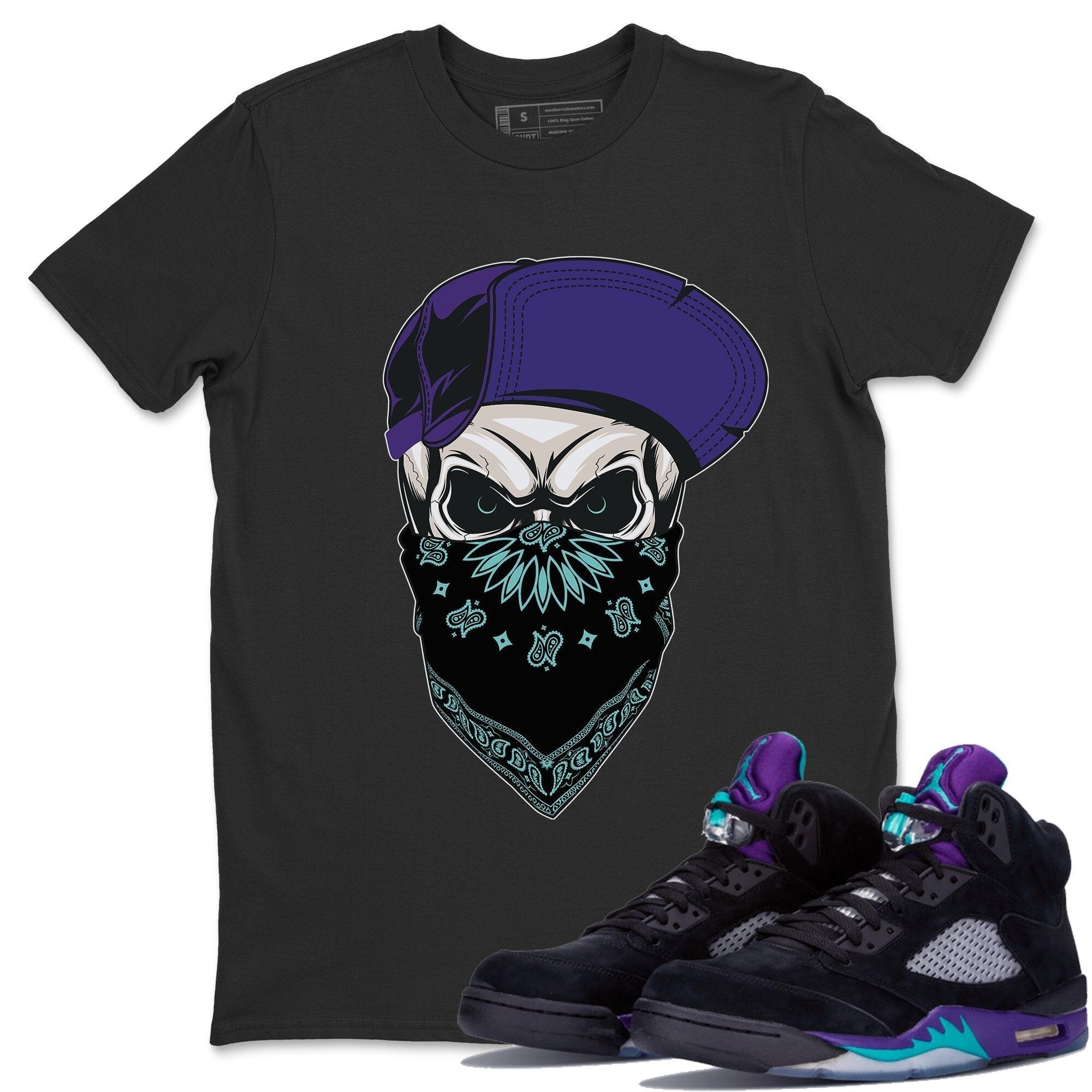 Skull Hat Unisex Tops - Air Jordan 5 Black Grape
