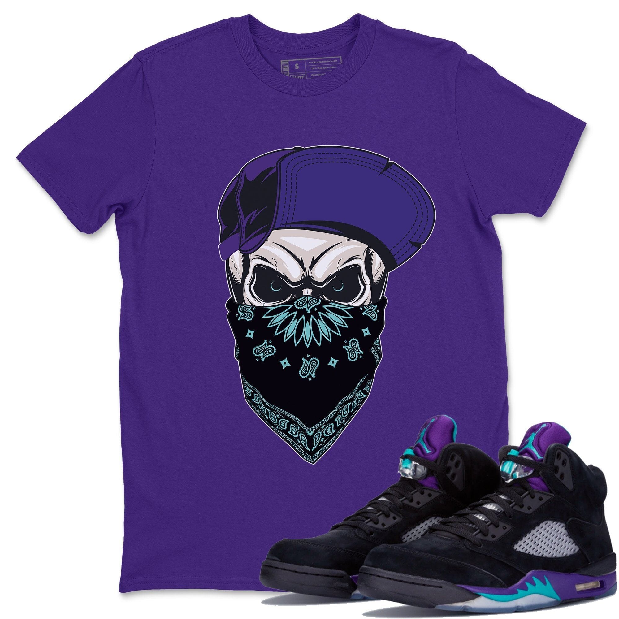Skull Hat Unisex Tops - Air Jordan 5 Black Grape