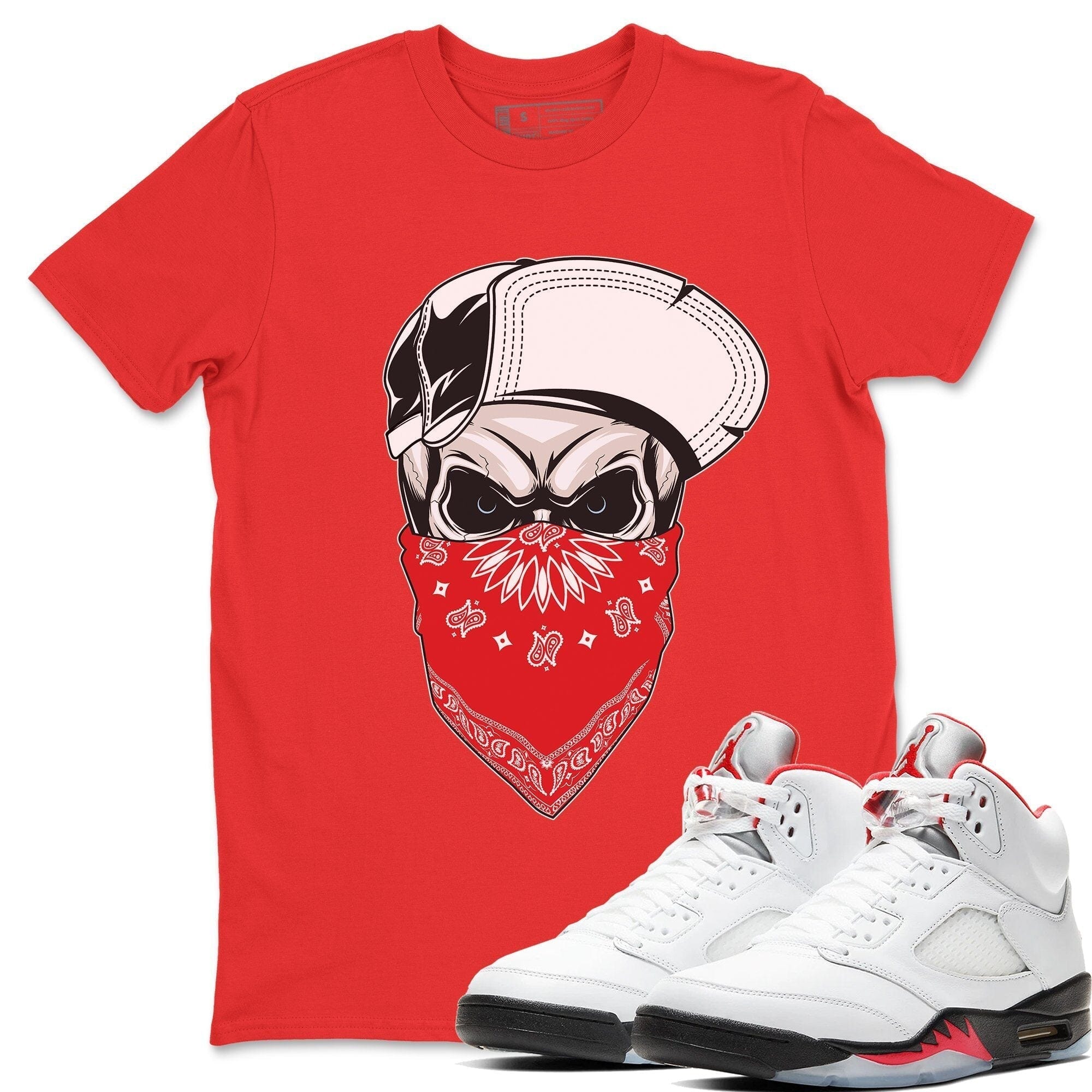 Skull Hat Unisex Tops - Air Jordan 5 Fire Red