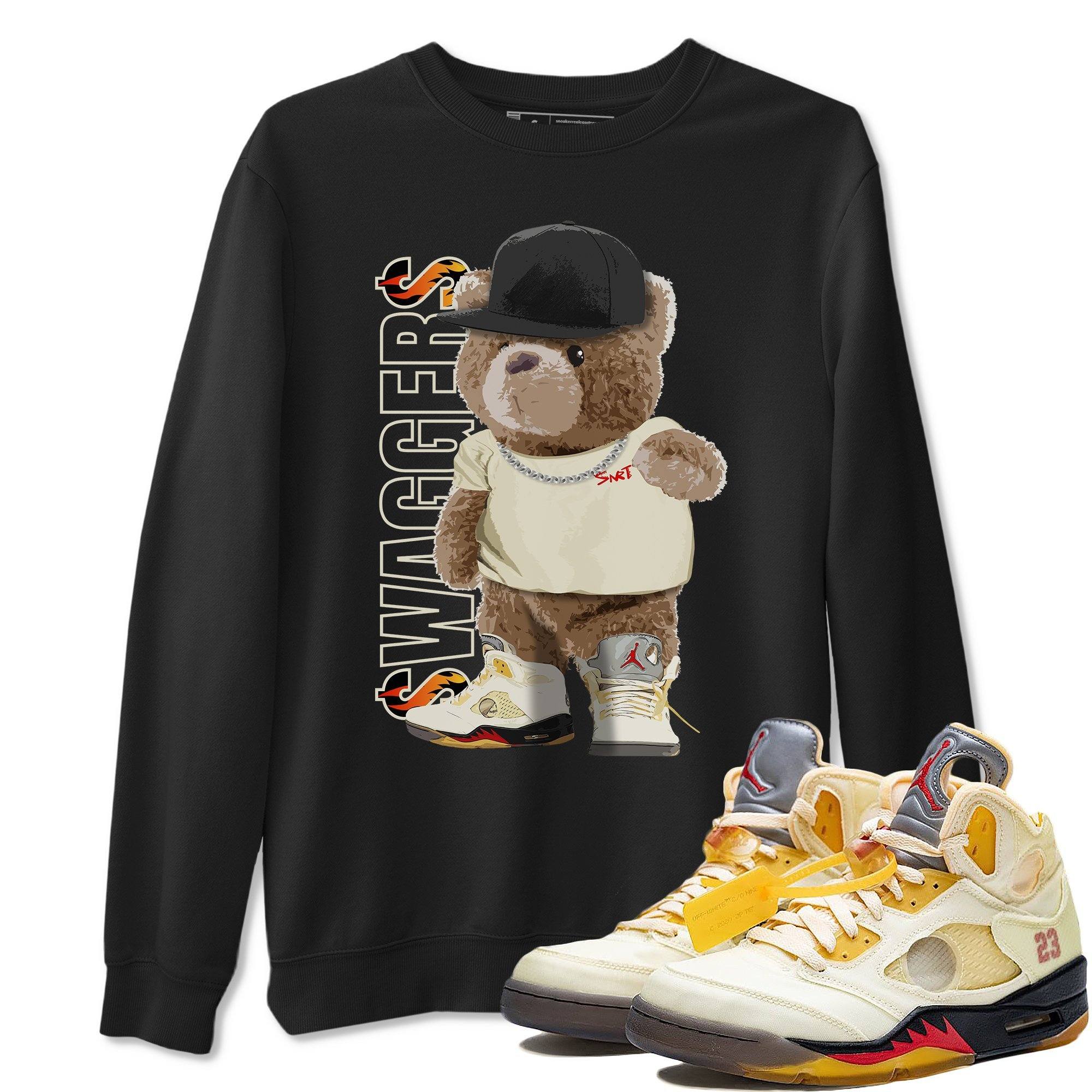 Bear Swaggers Unisex Tops - Air Jordan 5 OFF-WHITE Sail