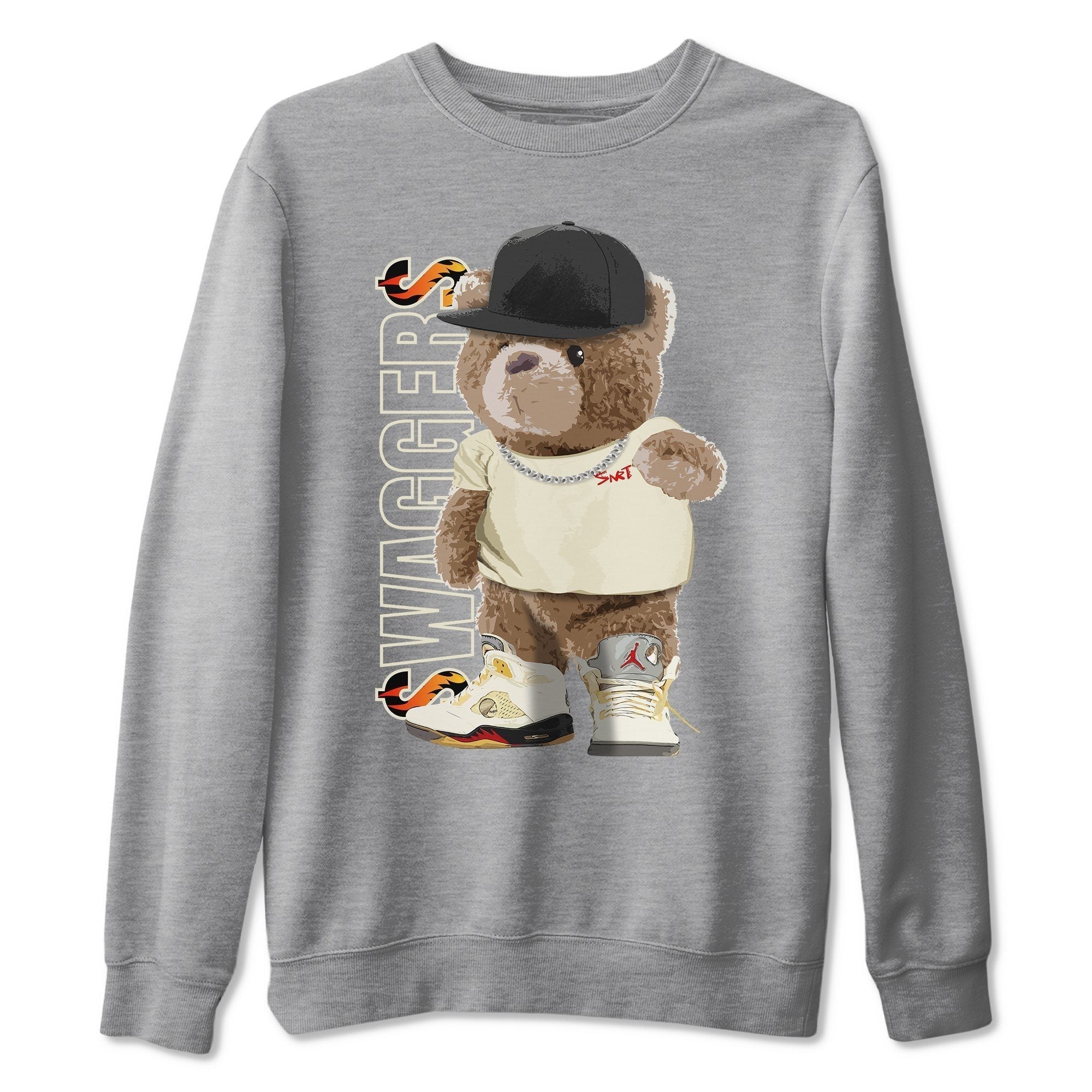 Bear Swaggers Unisex Tops - Air Jordan 5 OFF-WHITE Sail