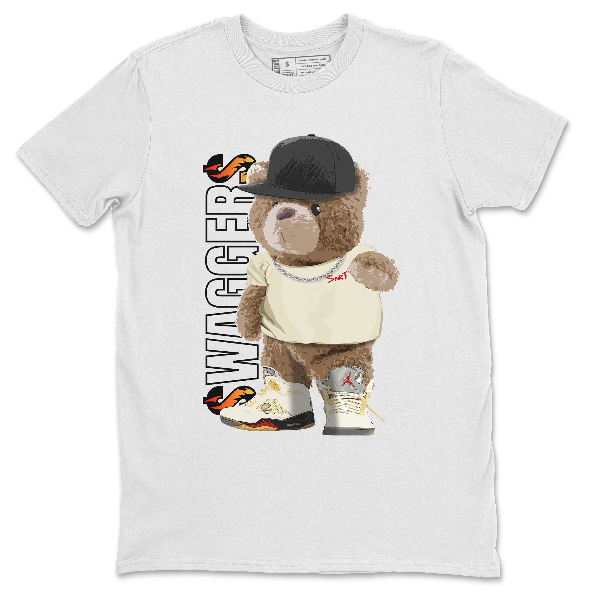 Bear Swaggers Unisex Tops - Air Jordan 5 OFF-WHITE Sail