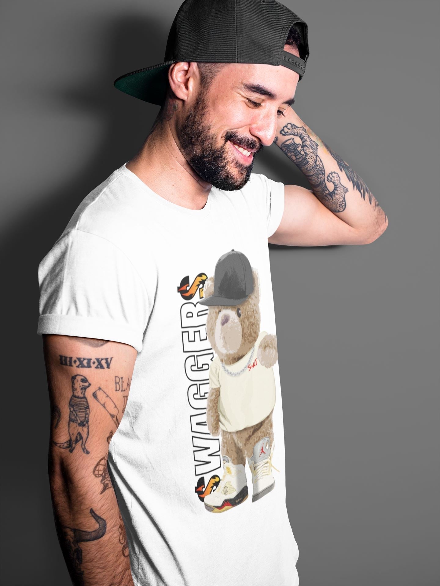 Bear Swaggers Unisex Tops - Air Jordan 5 OFF-WHITE Sail