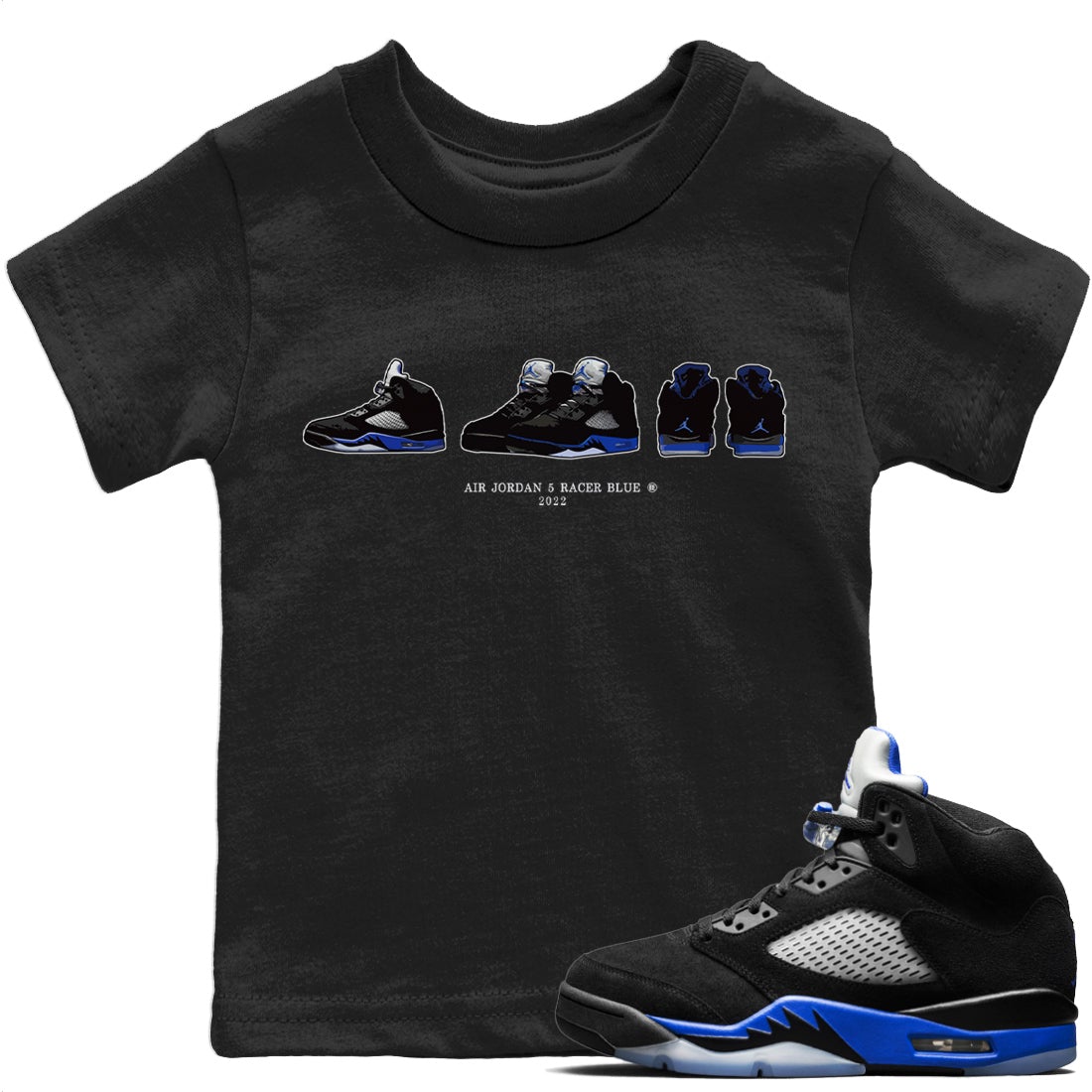 snkmatch Prelude Kids Tops - Air Jordan 5 Racer Blue