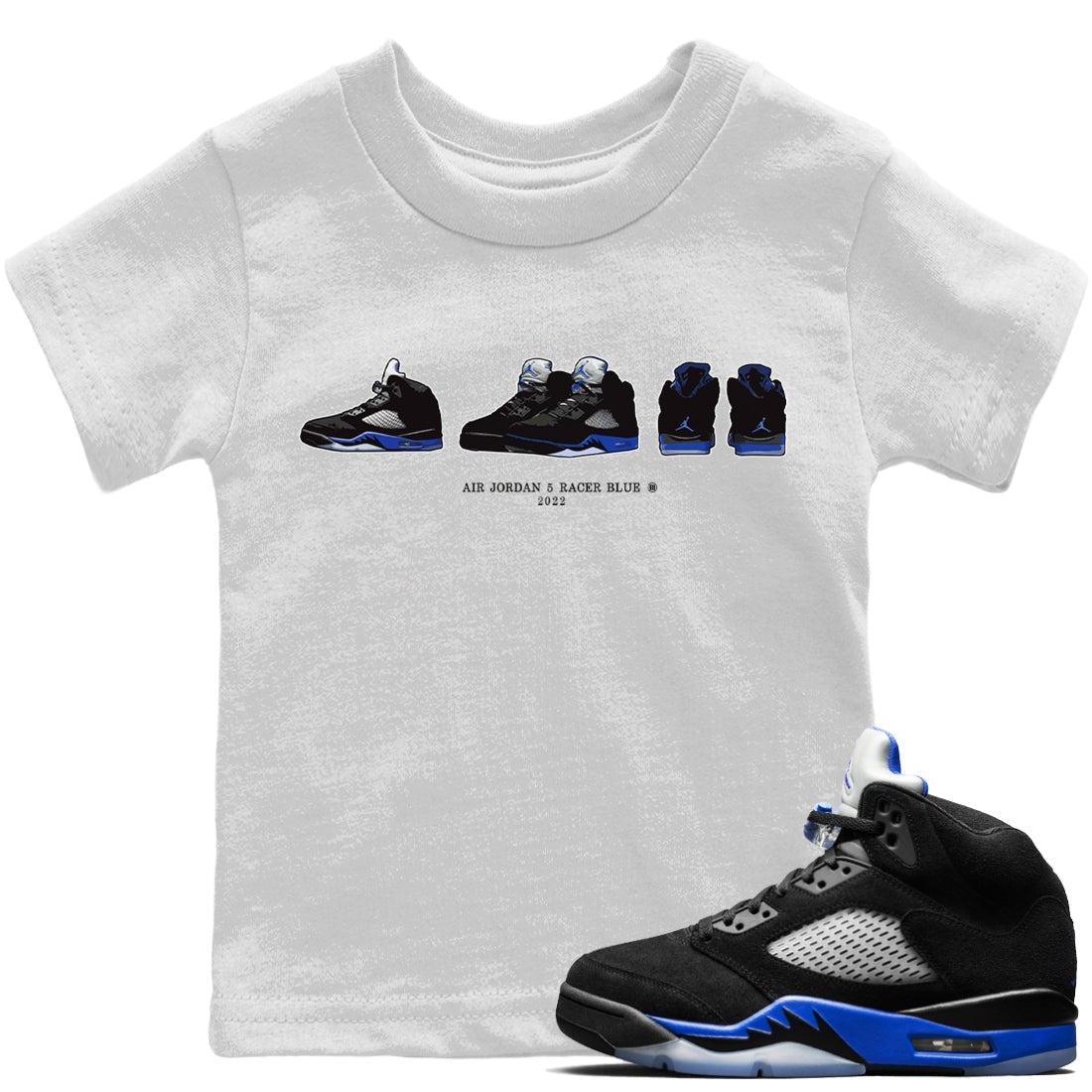 snkmatch Prelude Kids Tops - Air Jordan 5 Racer Blue