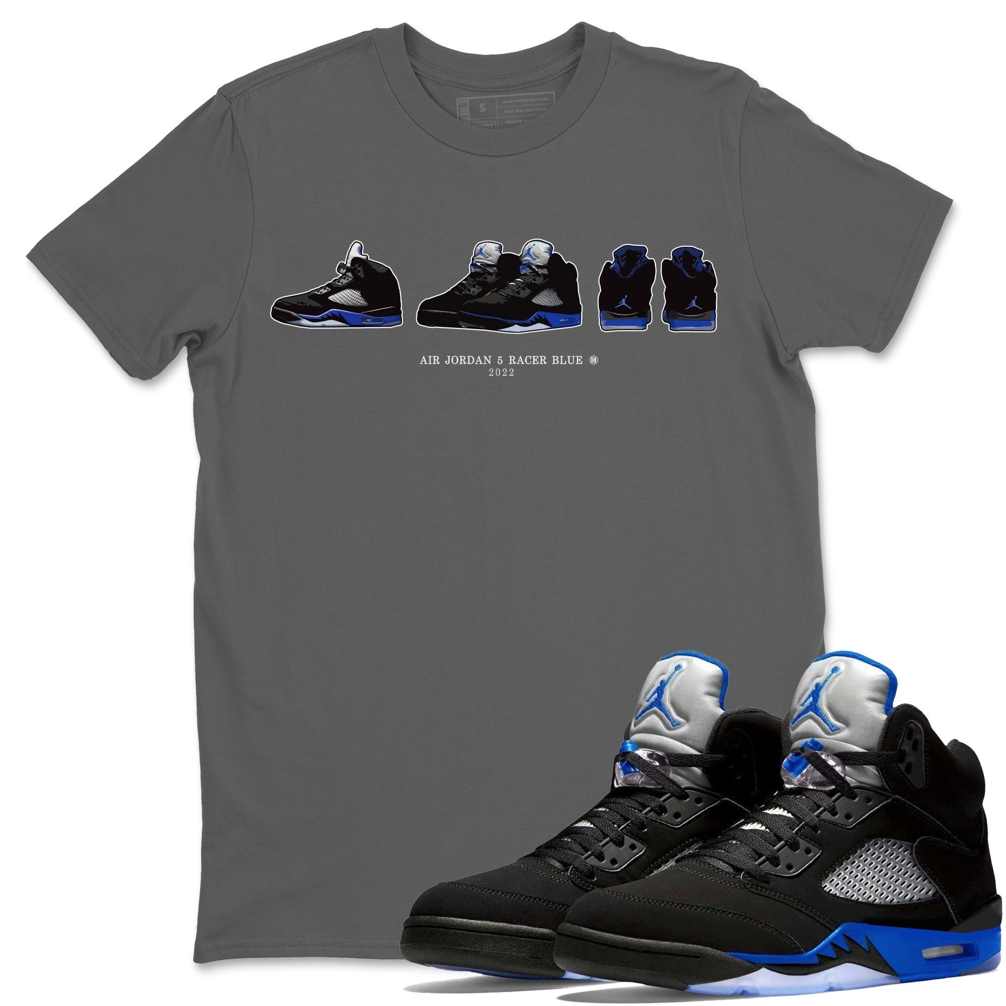 snkmatch Prelude Unisex Tops - Air Jordan 5 Racer Blue