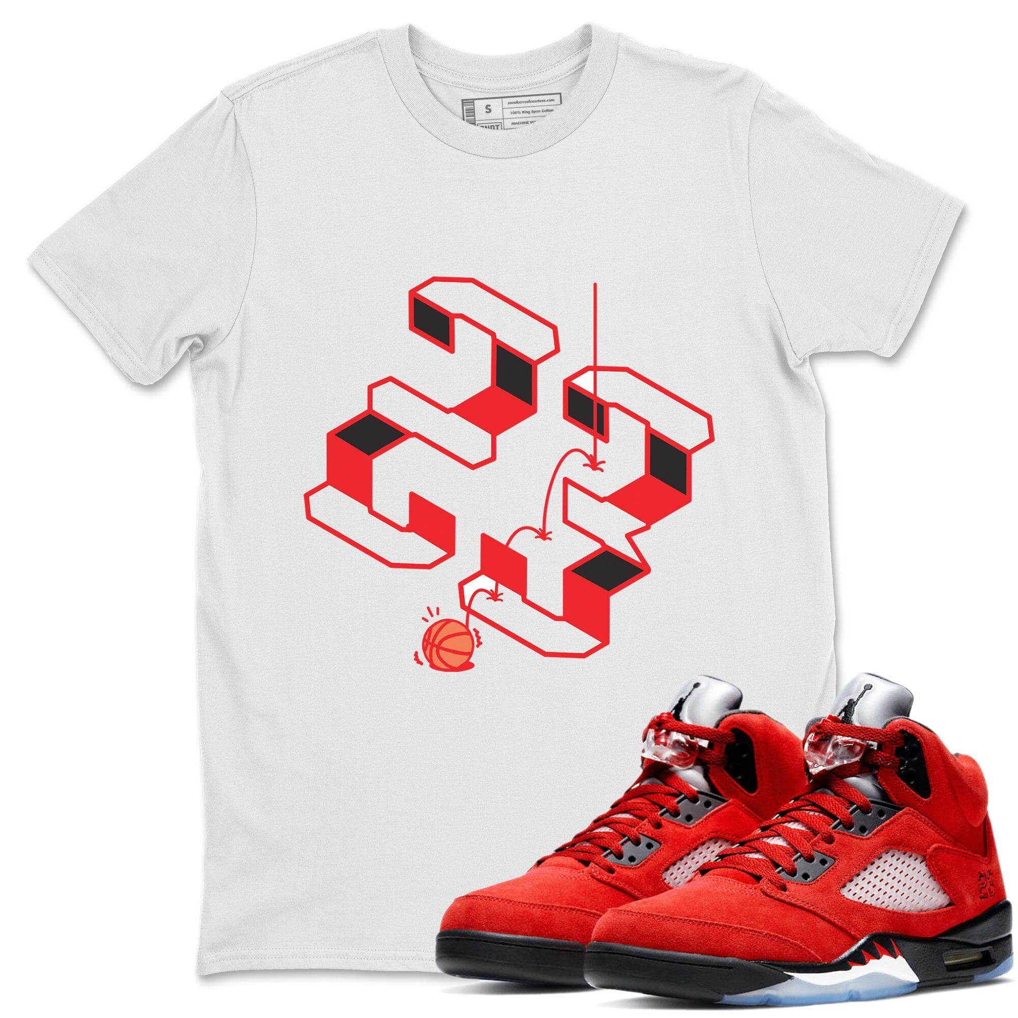 Steps Unisex Tops - Air Jordan 5 Raging Bull